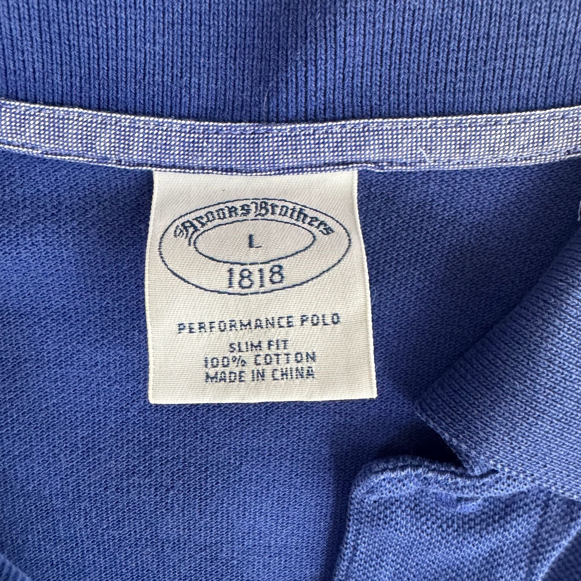 Brooks Brothers 1818 Performance Polo Size L Blue Slim Fit 4