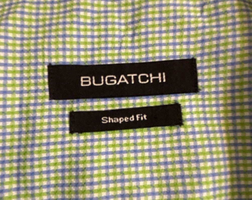 Bugatchi Shaped Fit Size 16 D84518L40S Plaid Long Sleeve Button Up Shirt 3