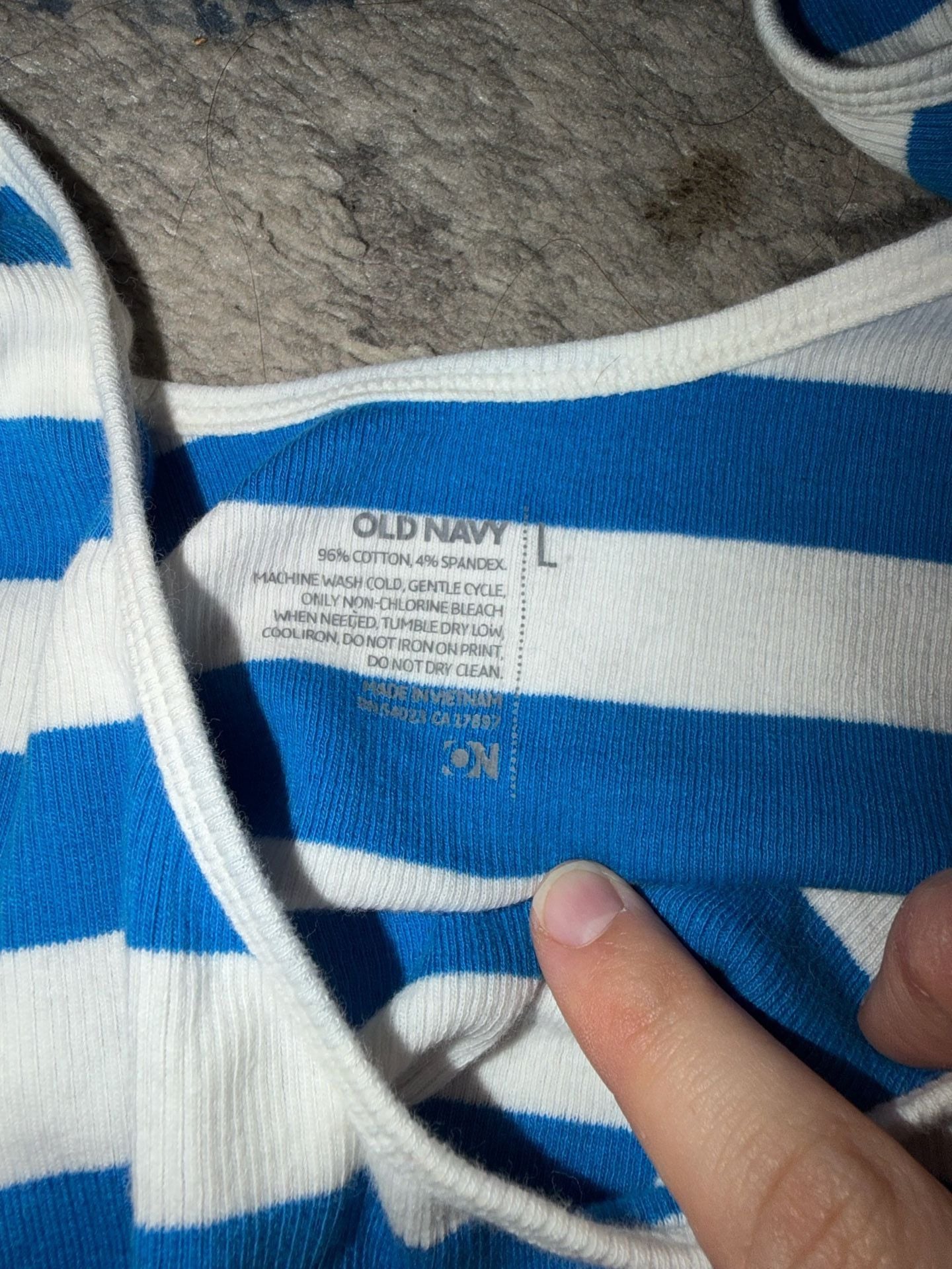 Old Navy Striped Tank Top Size L Blue White Scoop Neck 3