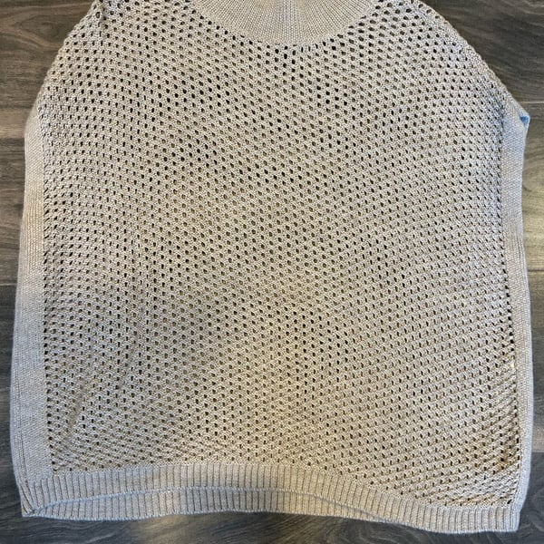 Eileen Fisher Open Knit Vest Size XS Taupe Sleeveless Sweater