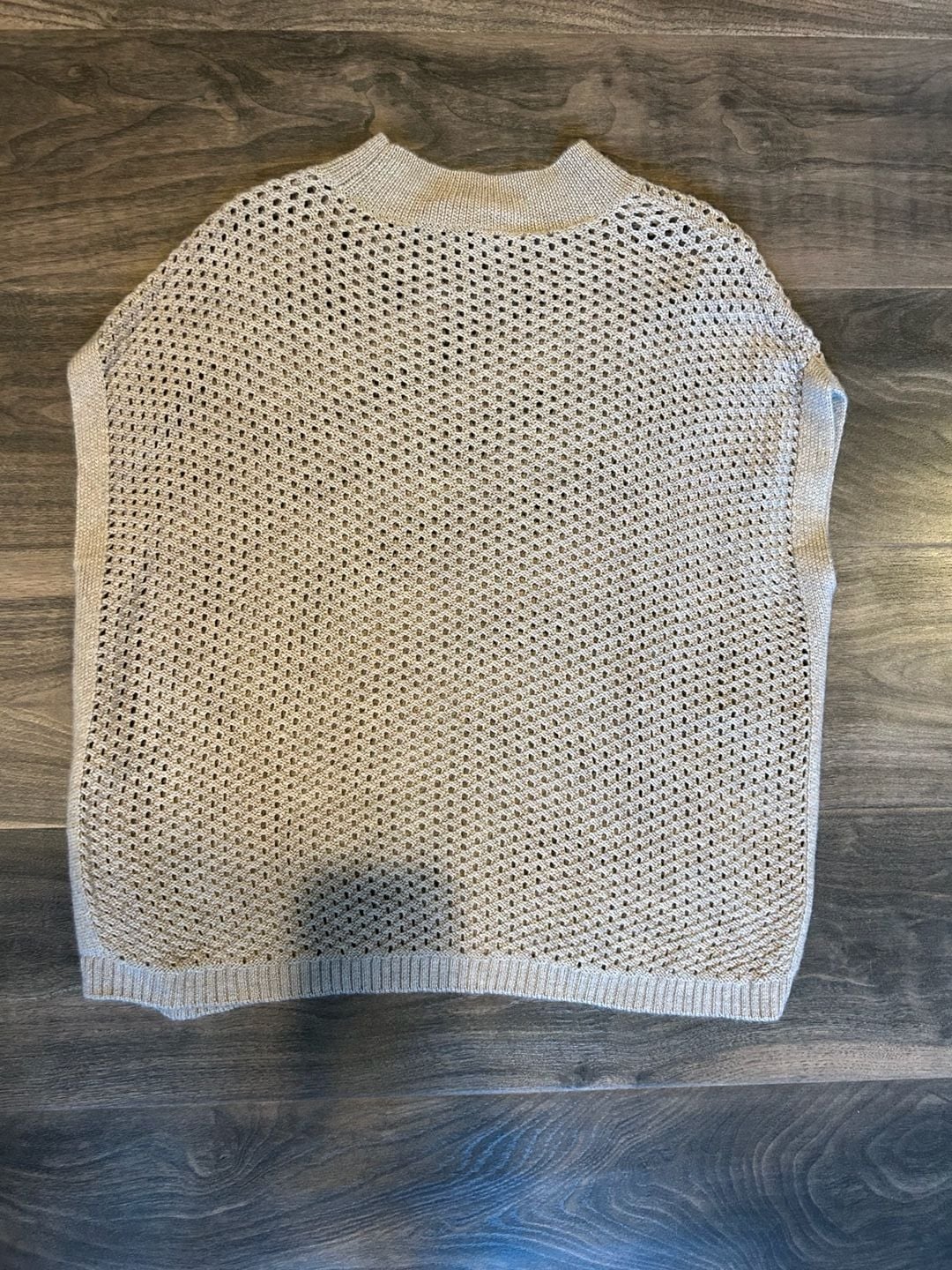 Eileen Fisher Open Knit Vest Size XS Taupe Sleeveless Sweater 6