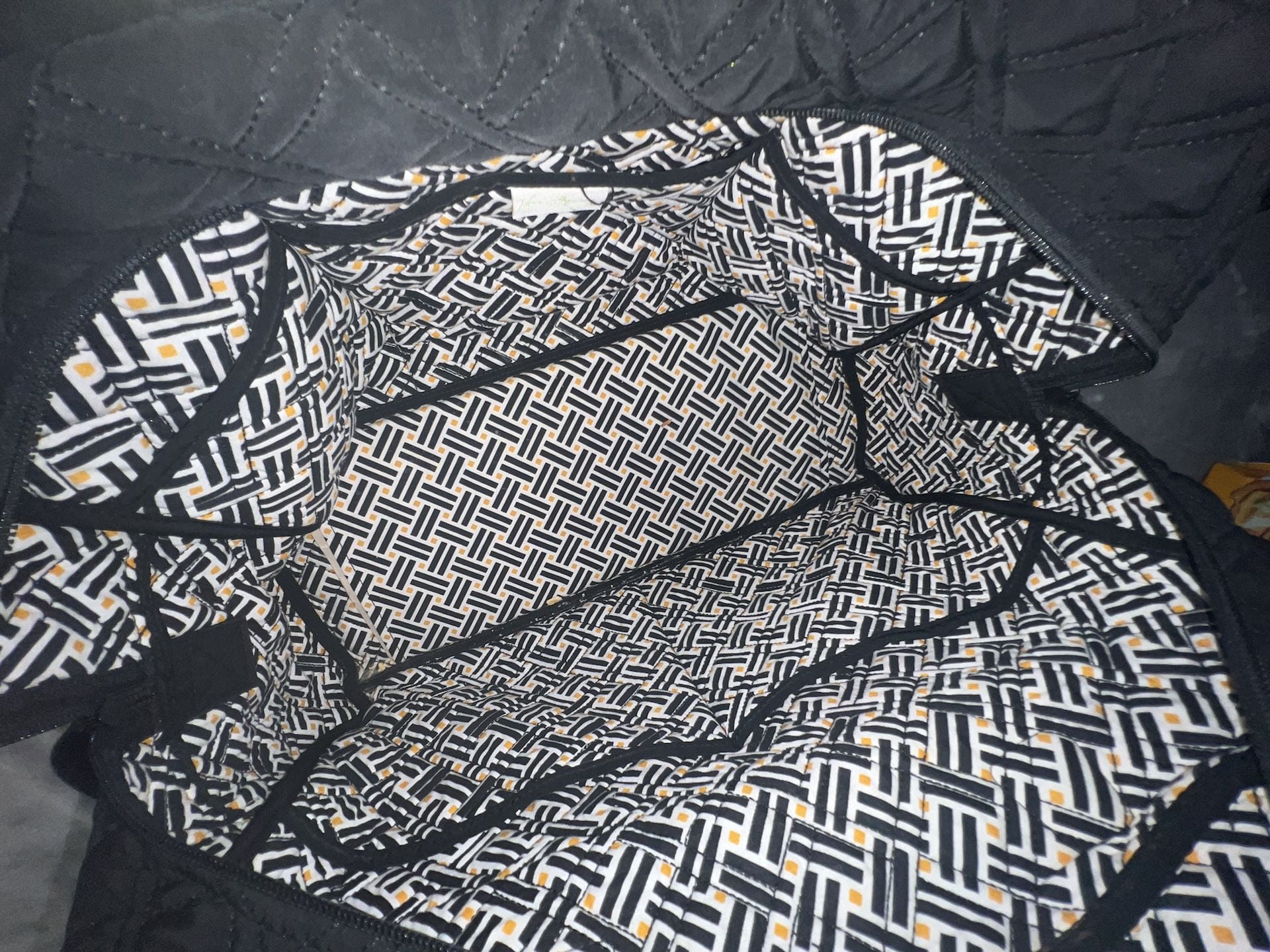 Vera Bradley Stroll Around Baby Diaper Bag Black Quilted Travel 11