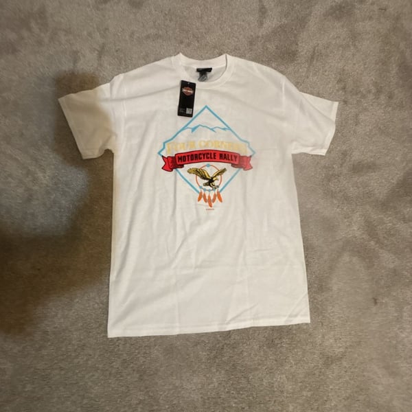 Harley-Davidson Four Corners Motorcycle Rally T-Shirt Size M White