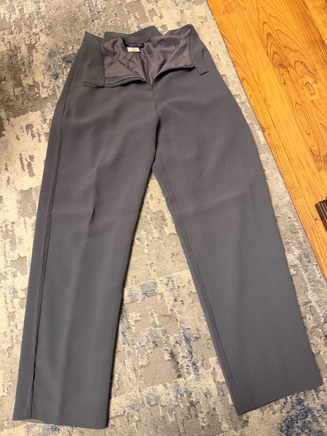 Montage Collection Dress Size 12 Grey V-Neck Sleeveless Split Hem and Pants 1