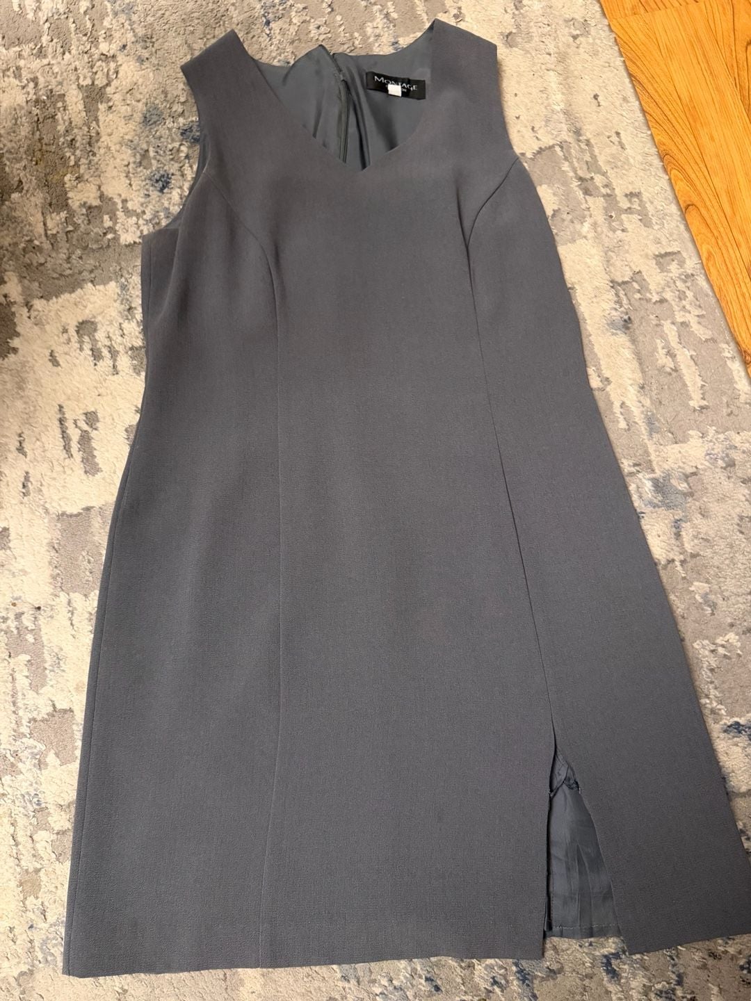 Montage Collection Dress Size 12 Grey V-Neck Sleeveless Split Hem and Pants 3