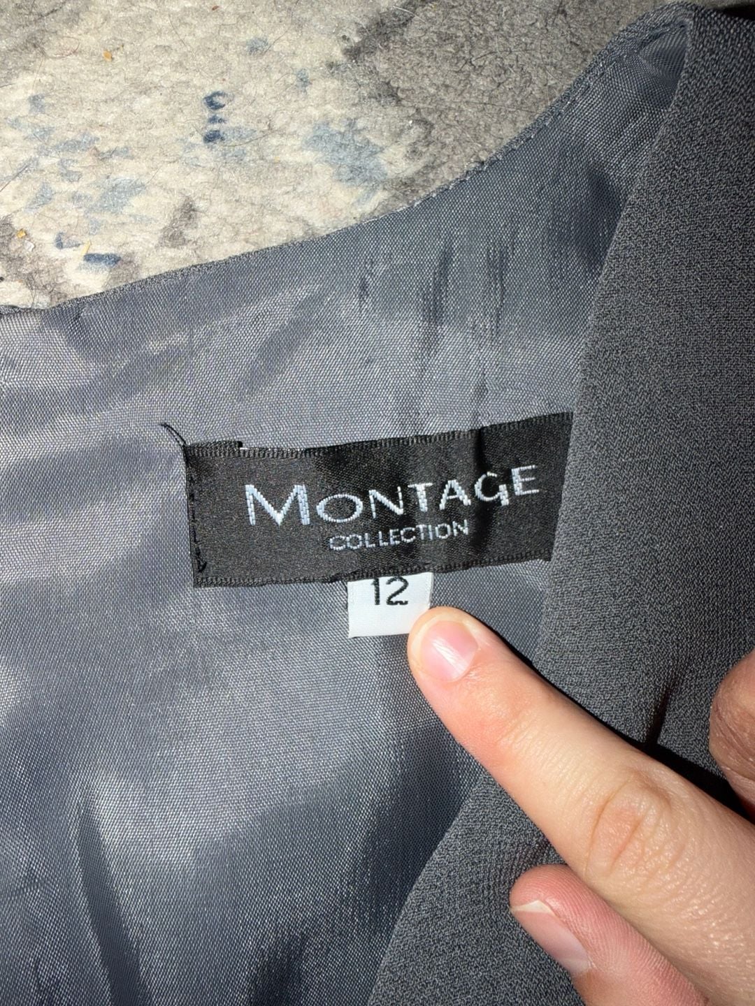 Montage Collection Dress Size 12 Grey V-Neck Sleeveless Split Hem and Pants 5