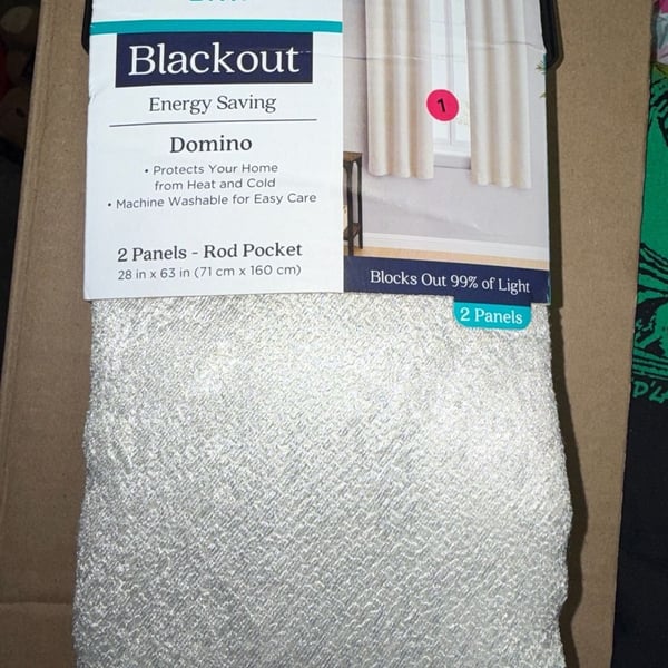 Comfort Bay Domino Blackout Curtain Panels 28x63 White 2-Pack