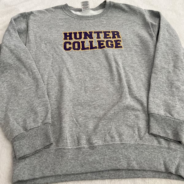 Jerzees Hunter College Sweatshirt Size S Grey Nublend Pullover Crewneck