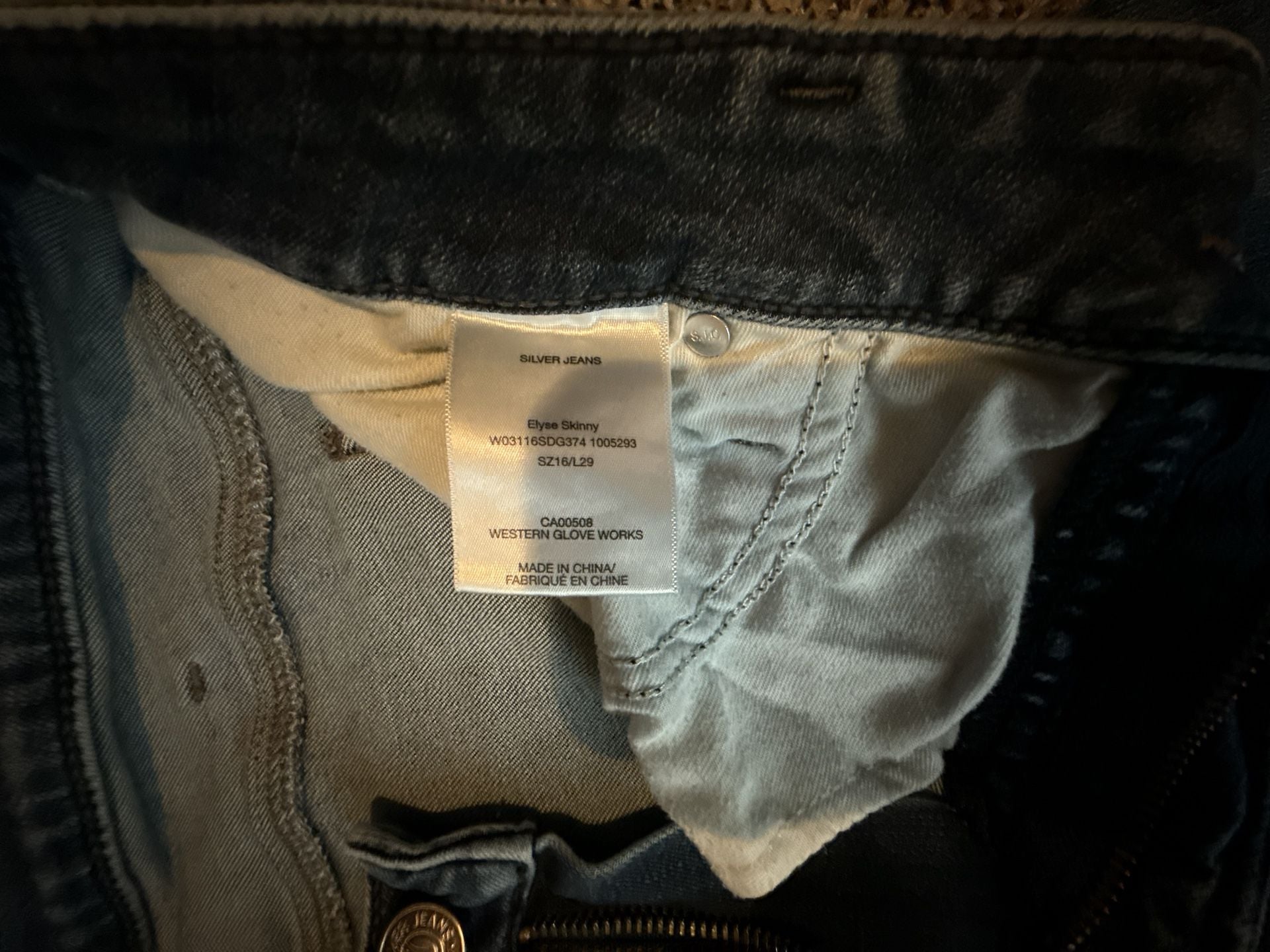 Silver Jeans Elyse Skinny Size 16/L29 Blue Denim Jeans 2