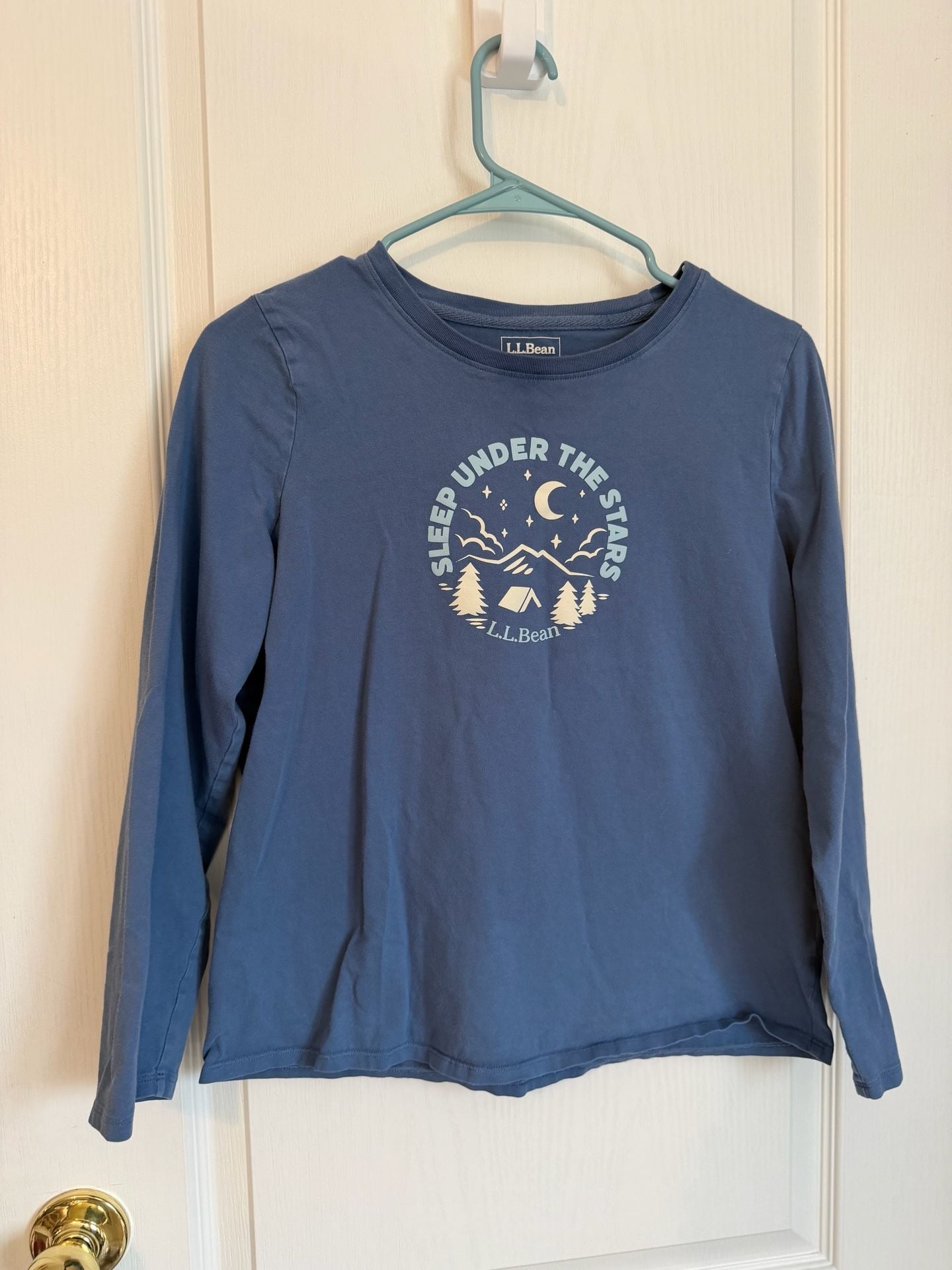 L.L. Bean Long Sleeve Graphic T-Shirt Size S PET Blue Sleep Under The Stars 2