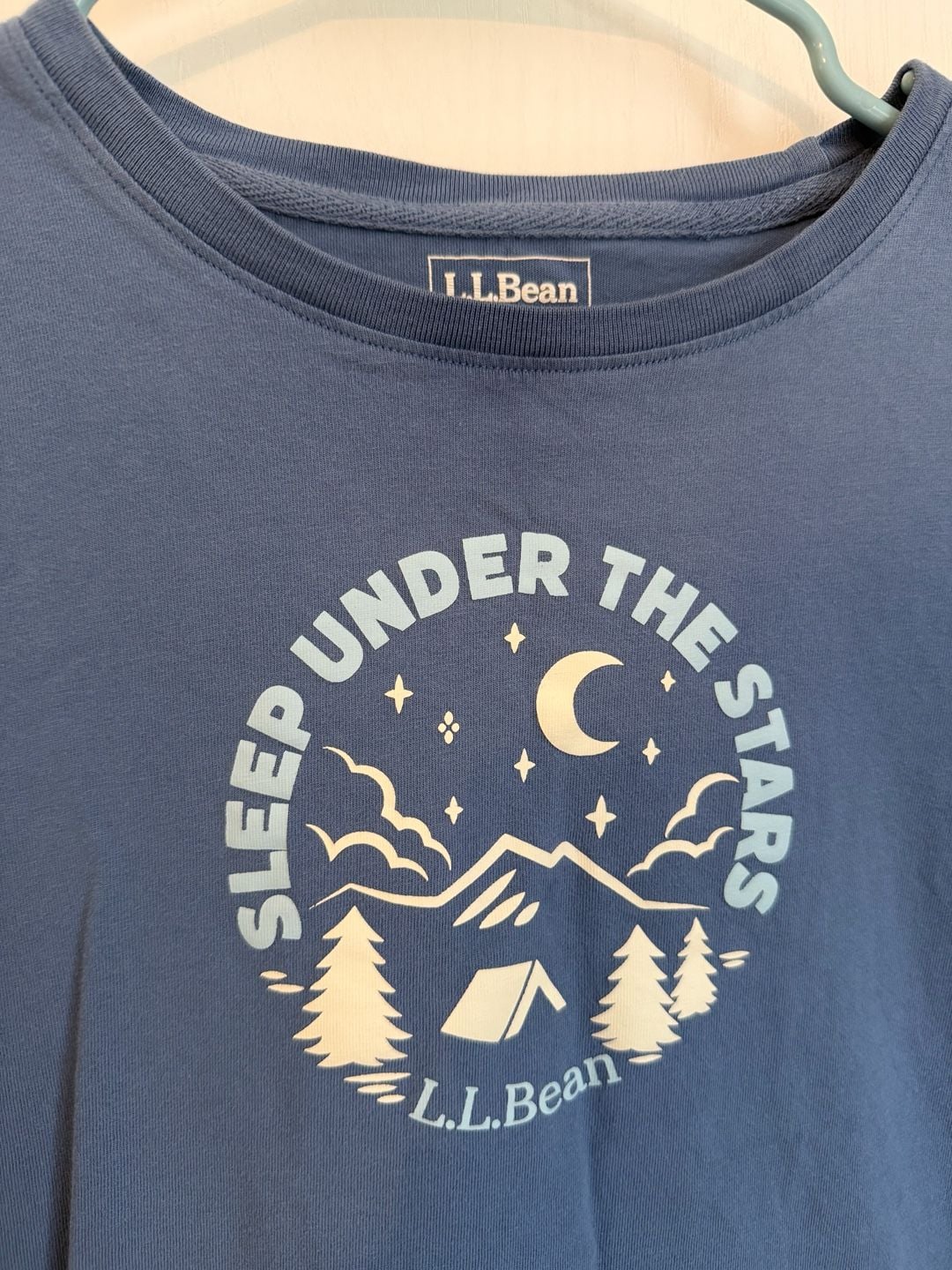L.L. Bean Long Sleeve Graphic T-Shirt Size S PET Blue Sleep Under The Stars 3