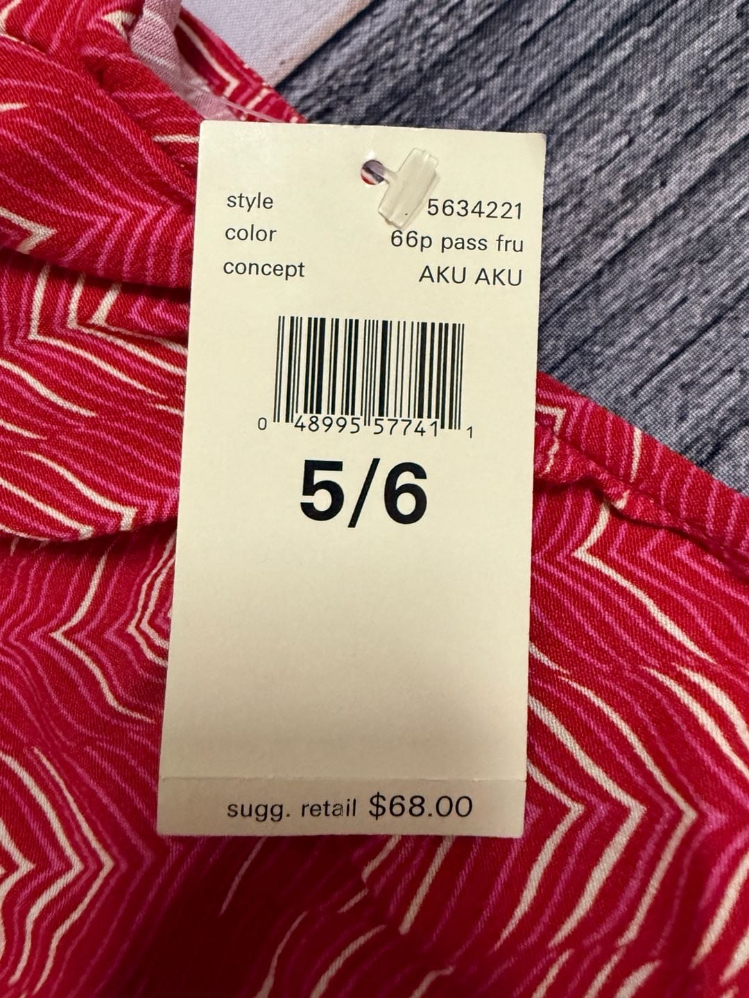 Esprit Chevron Sleeveless Dress Size 5/6 Red Patterned - New With Tags 2