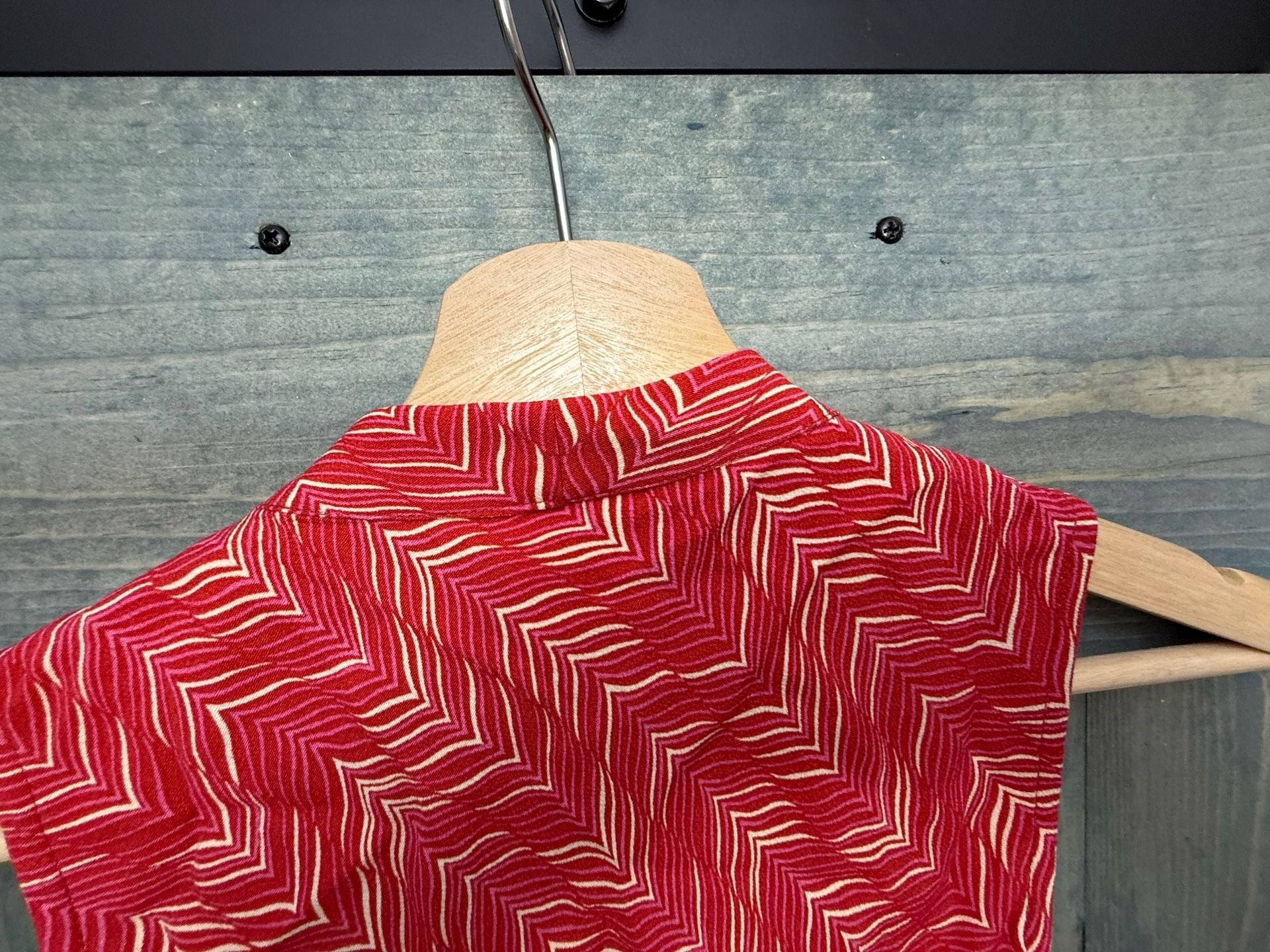 Esprit Chevron Sleeveless Dress Size 5/6 Red Patterned - New With Tags 4