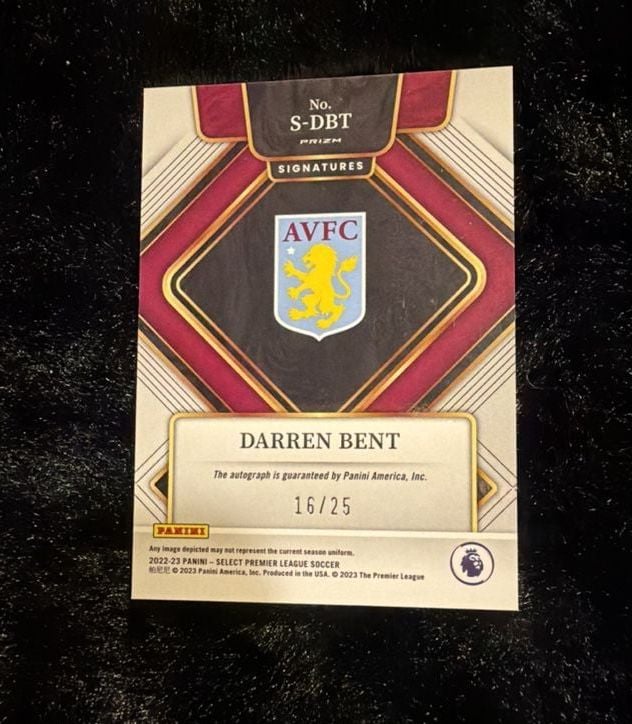 Panini Darren Bent Select Signatures Prizm Auto Aston Villa 16/25 #S-DBT 2
