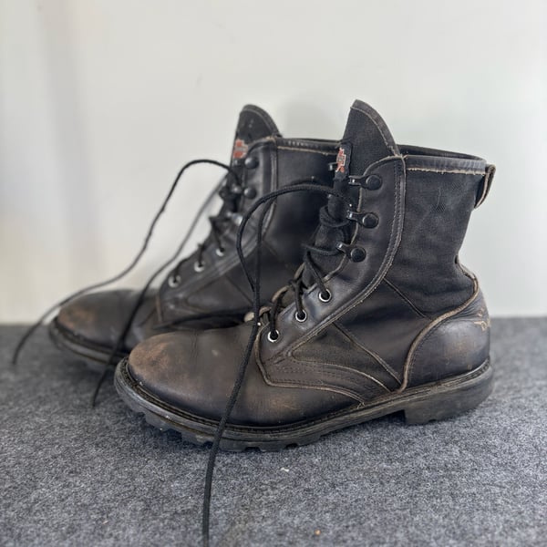 Harley Davidson Black Leather Combat Boots