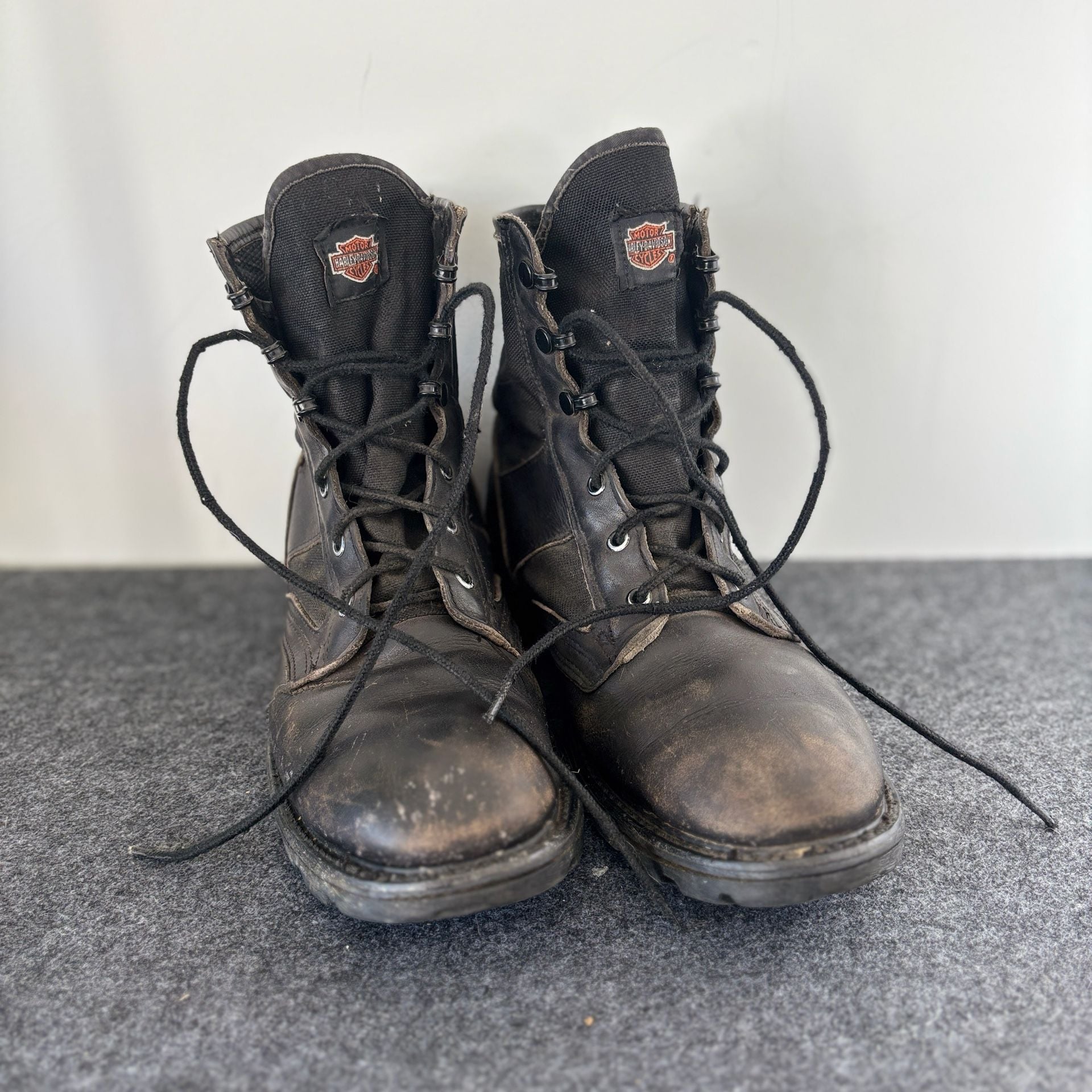 Harley Davidson Black Leather Combat Boots 3