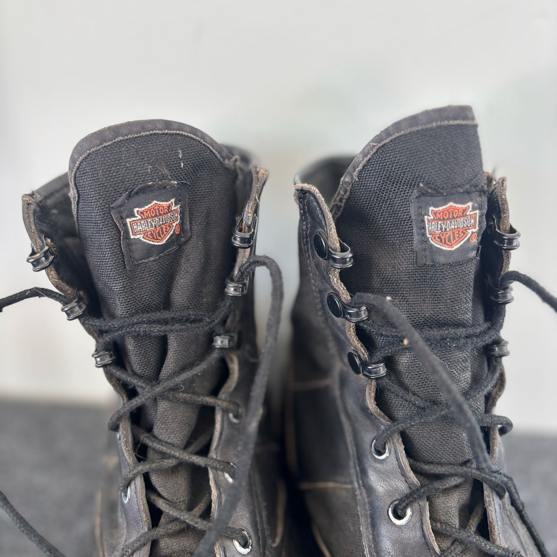 Harley Davidson Black Leather Combat Boots 4