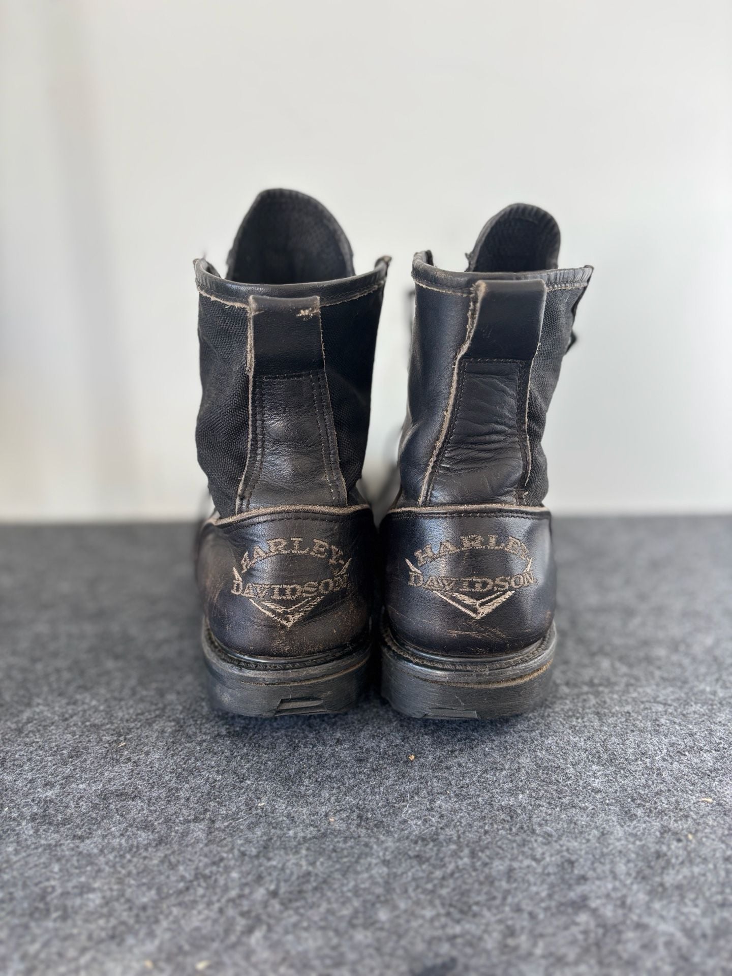 Harley Davidson Black Leather Combat Boots 6