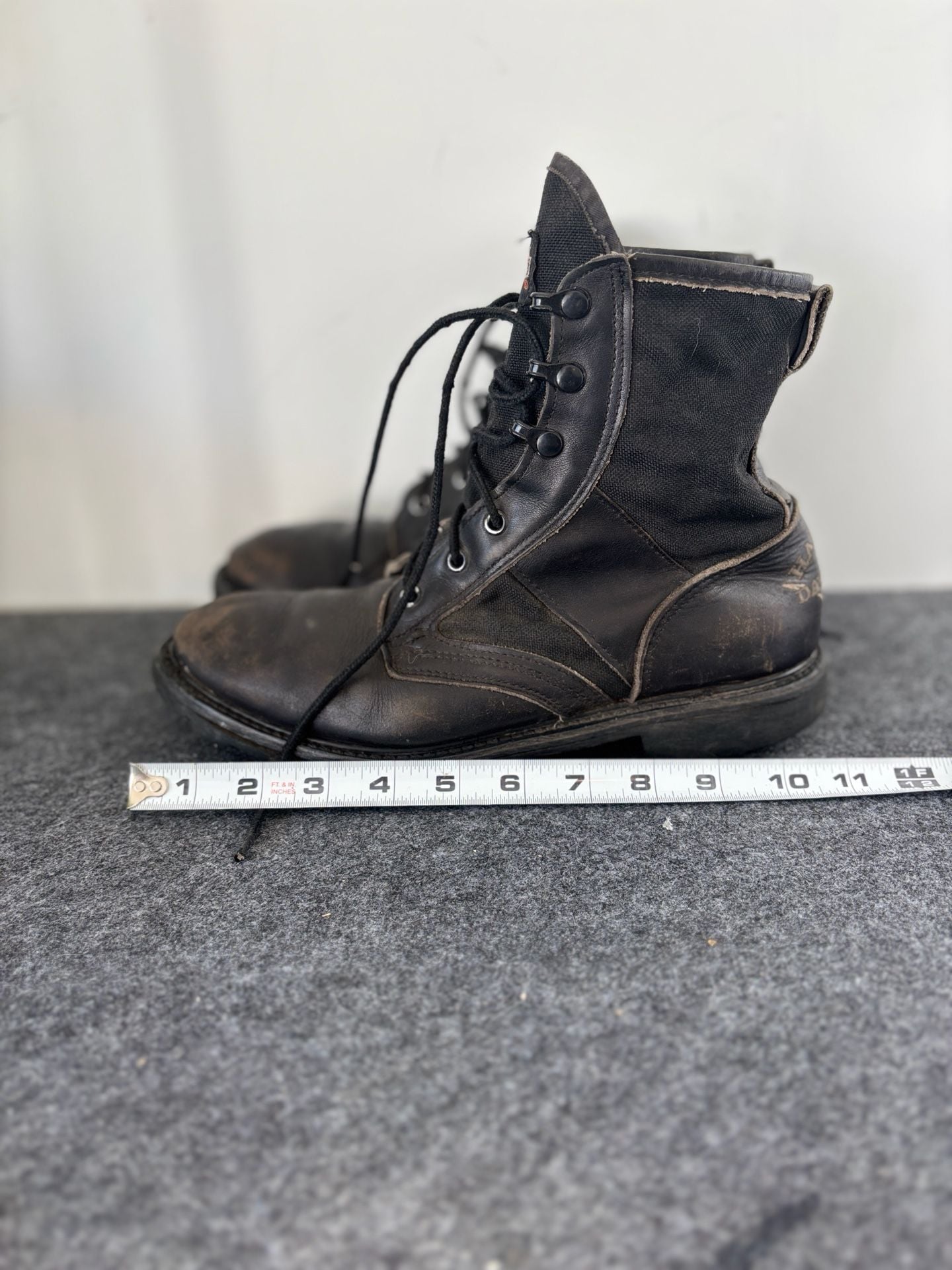Harley Davidson Black Leather Combat Boots 9