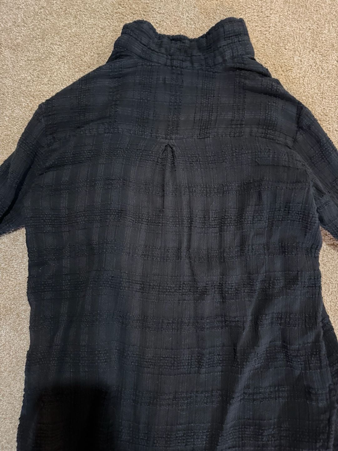 Billabong Button-Up Shirt Size M Black Long Sleeve Gauze Plaid 7
