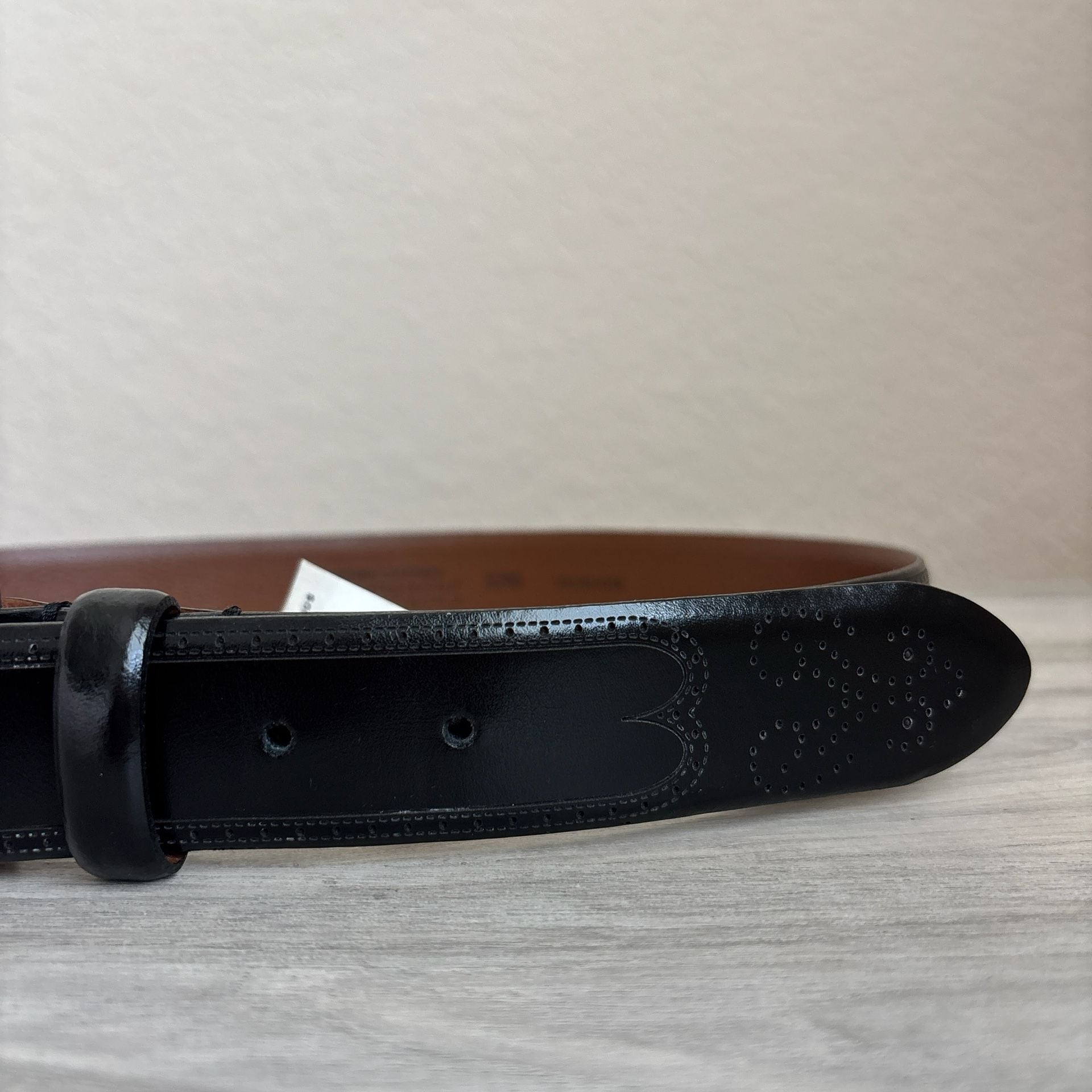 Mens Wearhouse Genuine Italian Leather Black Belt Size 32/80 New with Tags. 3
