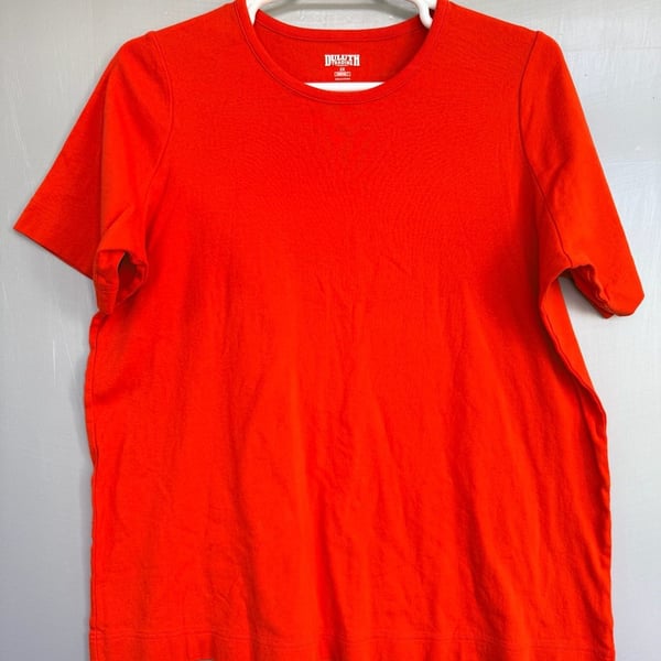 Duluth Trading Co. Longtail T Size 2X Orange Cotton T-Shirt