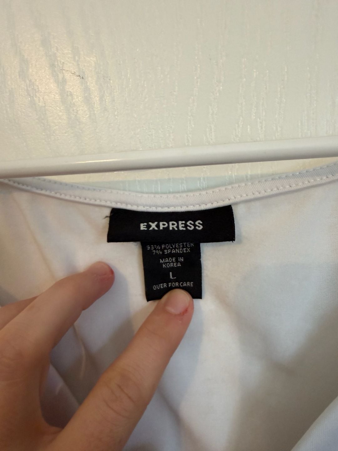 Express Tank Top Size L White V-Neck Twist Front 4