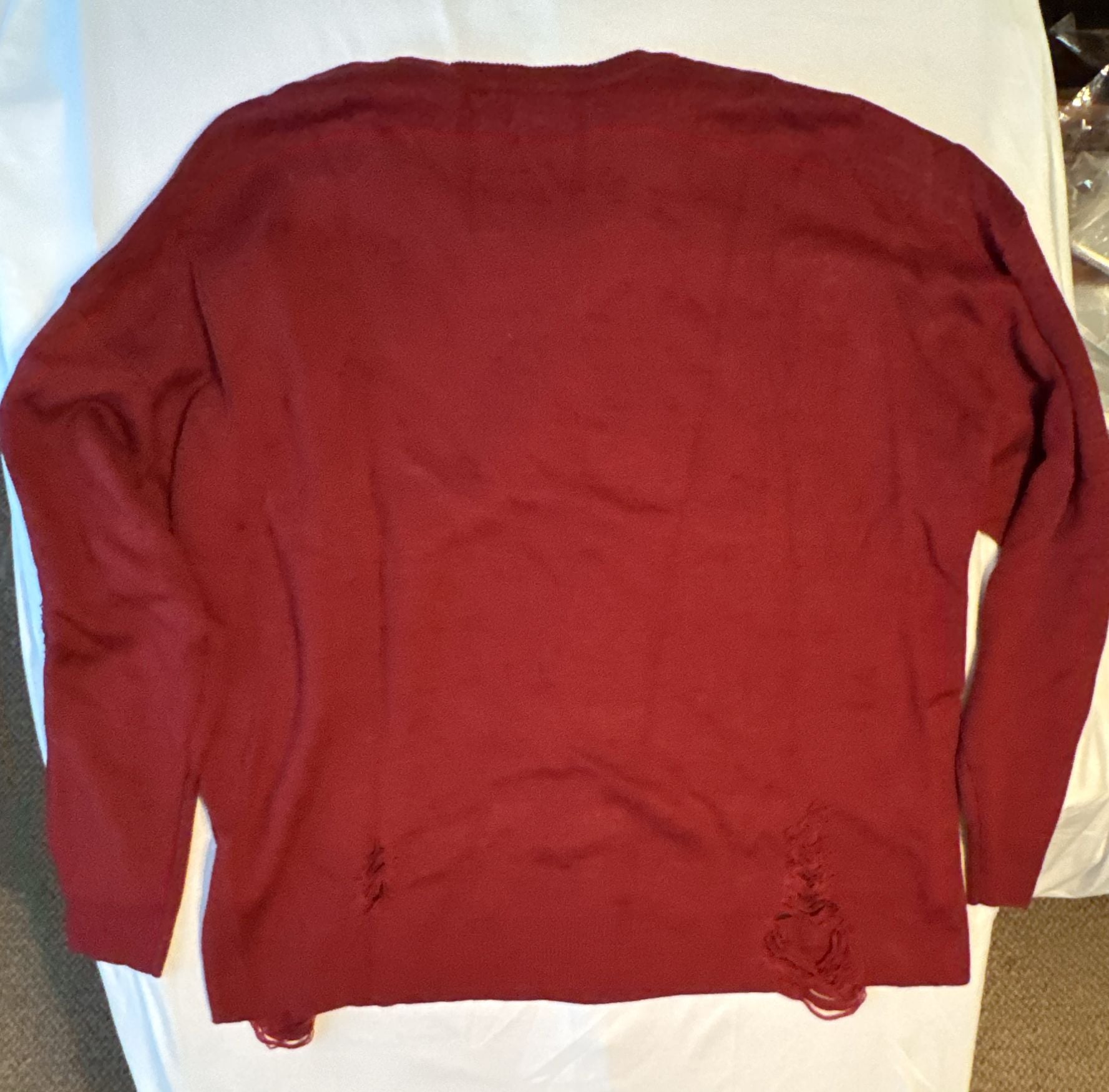 Cosmic Aura Death Grim Reaper Distressed Knit Sweater Size 2X Red 8