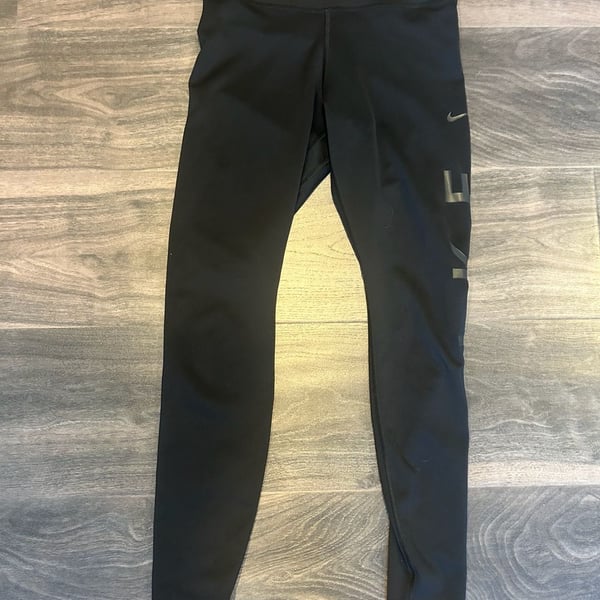 Nike Dri-FIT Leggings Size S Black Graphic Running Pants