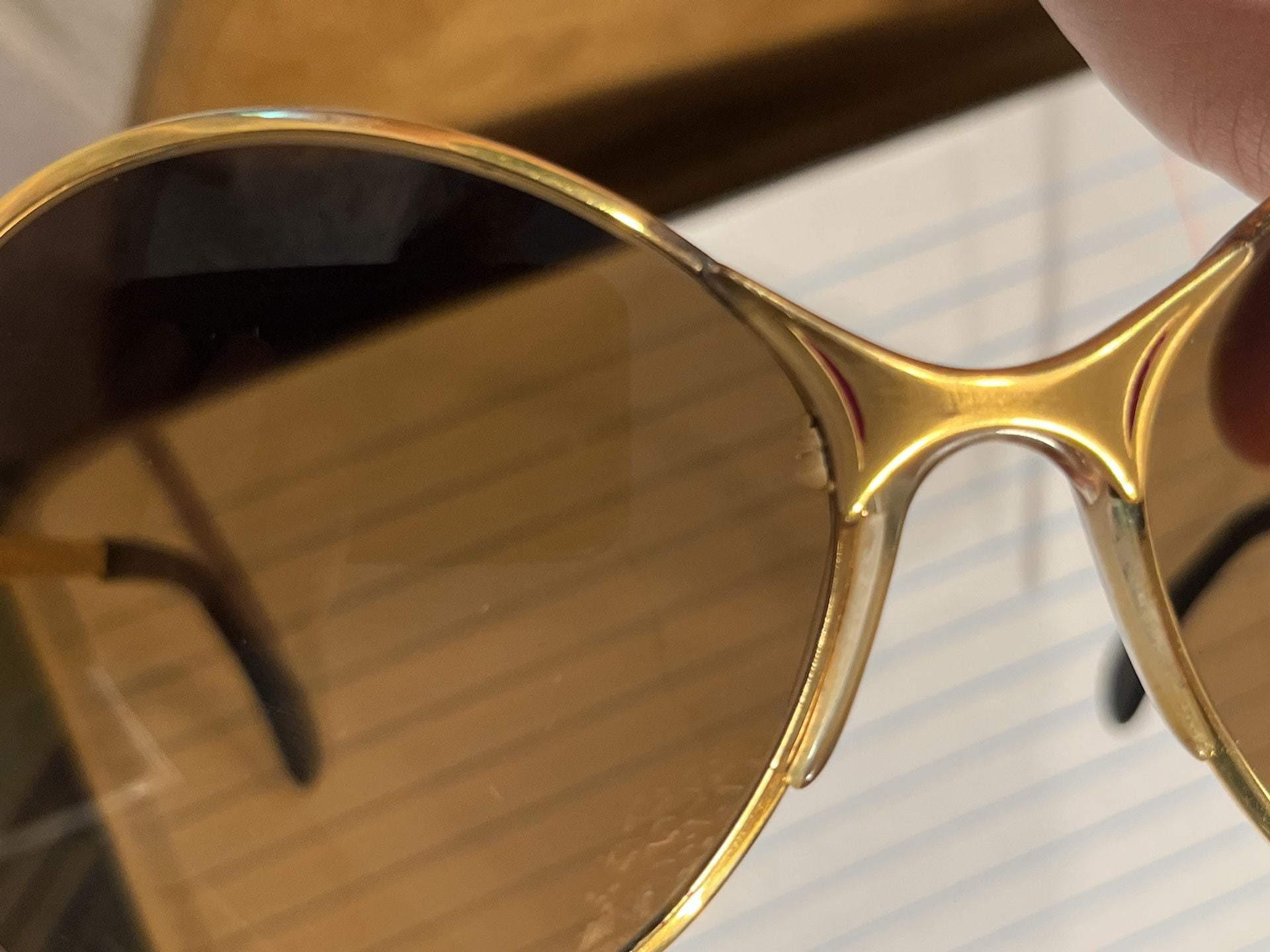 Metzler Zeiss Umbral Vintage Butterfly Sunglasses Gold Frame West Germany 7