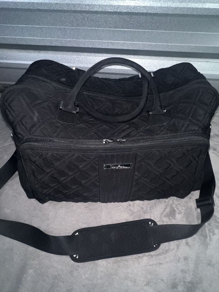 Vera Bradley Stroll Around Baby Diaper Bag Black Quilted Travel 4