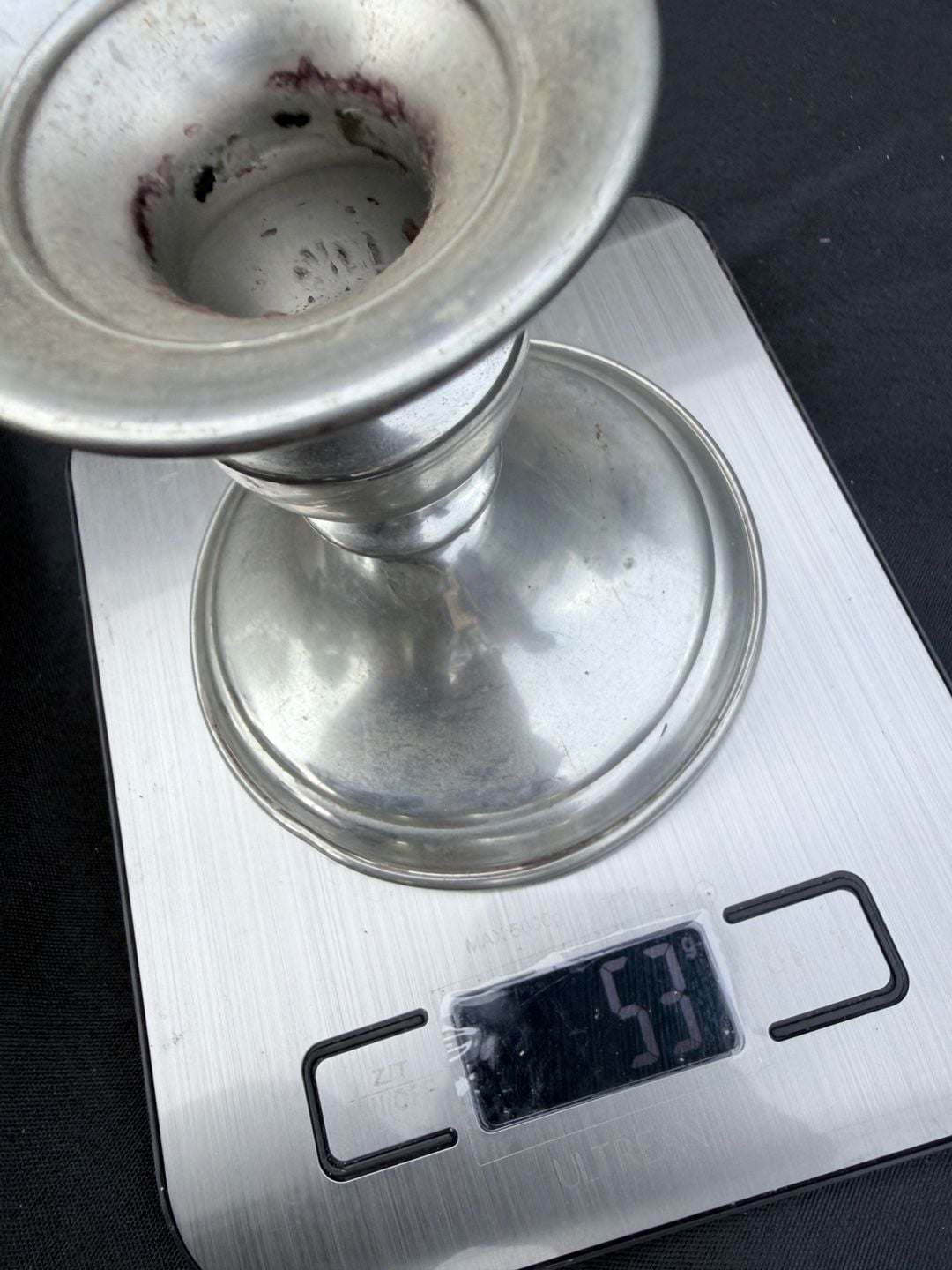 WEB Pewter Weighted Candlestick Holder 4.5" Silver 7