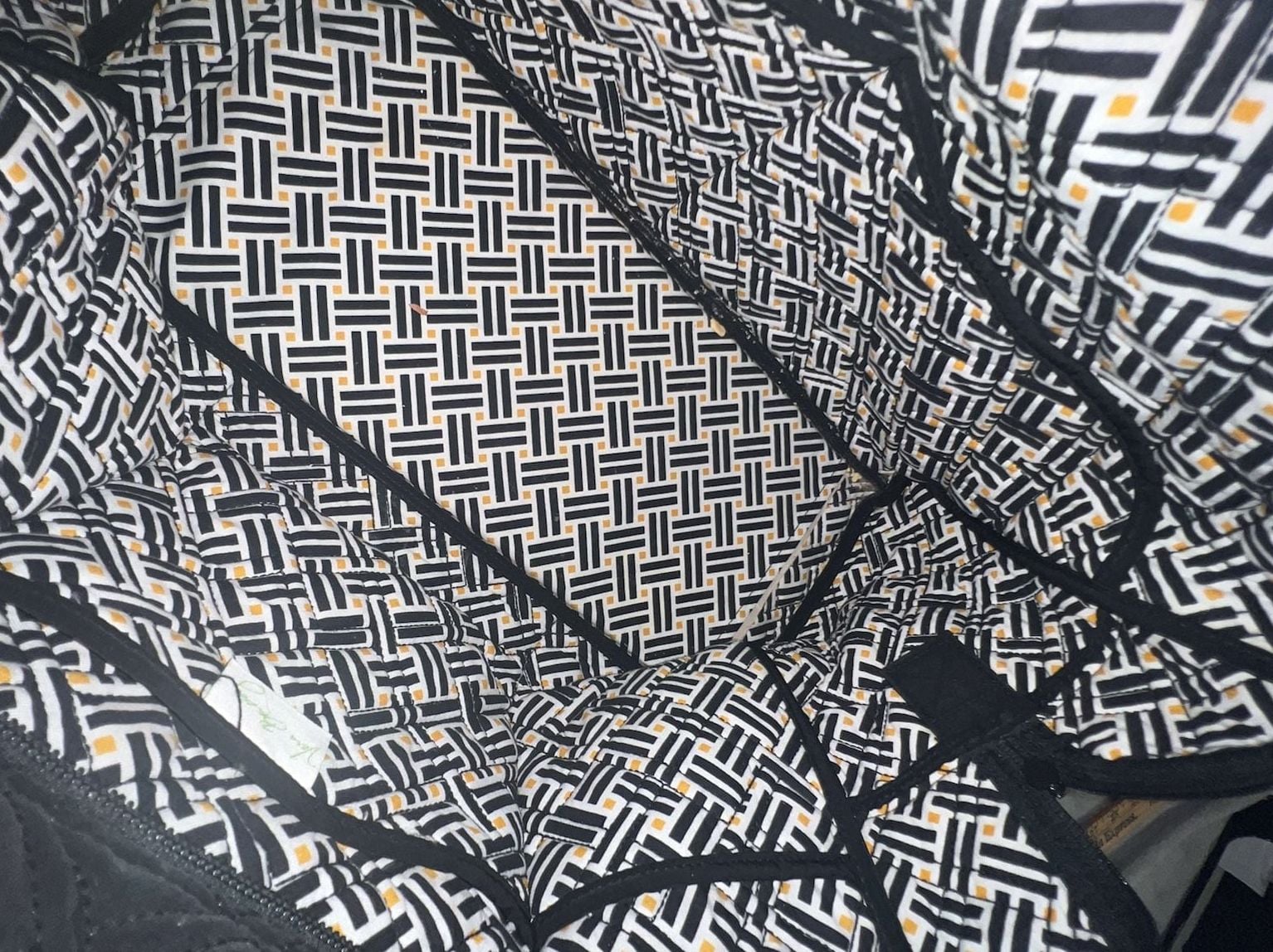 Vera Bradley Stroll Around Baby Diaper Bag Black Quilted Travel 12