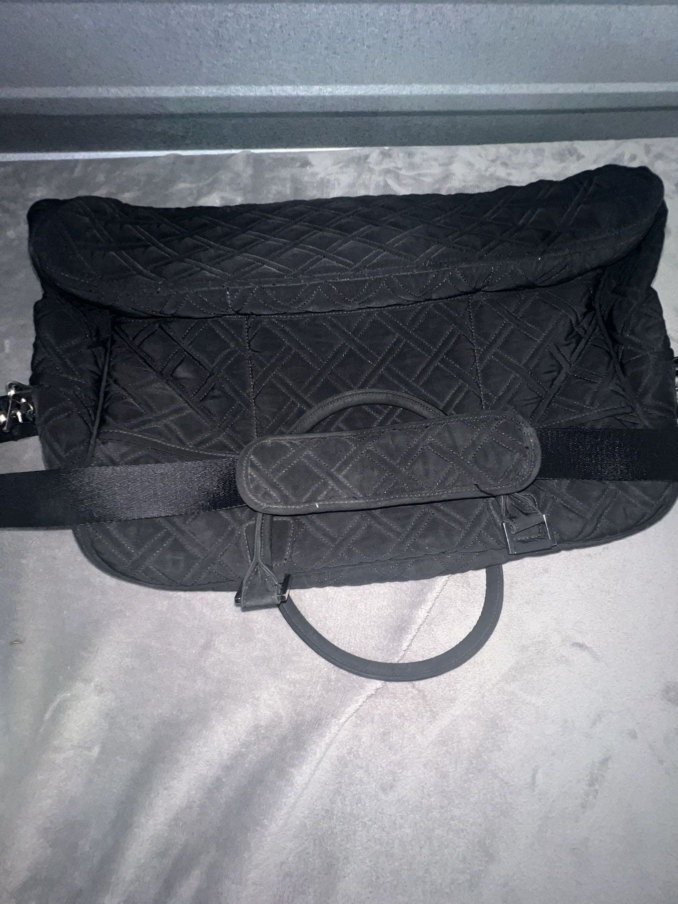 Vera Bradley Stroll Around Baby Diaper Bag Black Quilted Travel 14