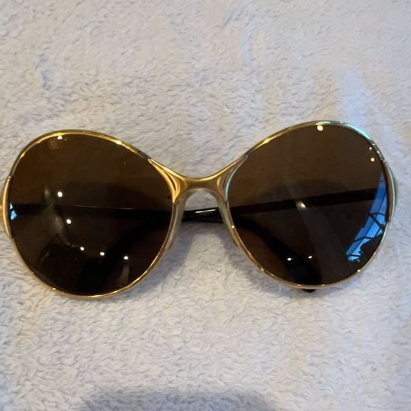 Metzler Zeiss Umbral Vintage Butterfly Sunglasses Gold Frame West Germany