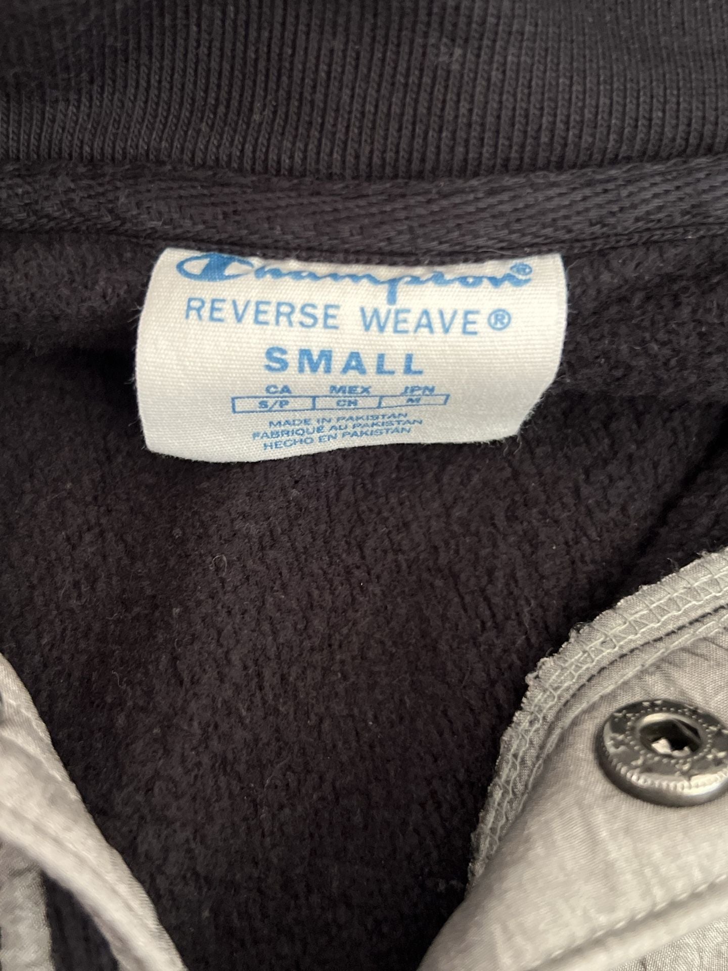 Champion Chico State Reverse Weave Size Small Black Gray 1/4 Snap Pullover 5