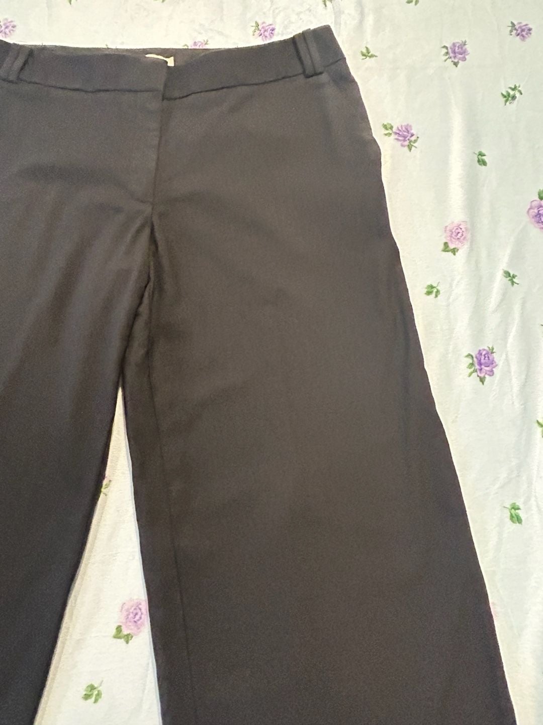Tory Burch Wide Leg Wool Pants Size 10 Black Career Trousers 5