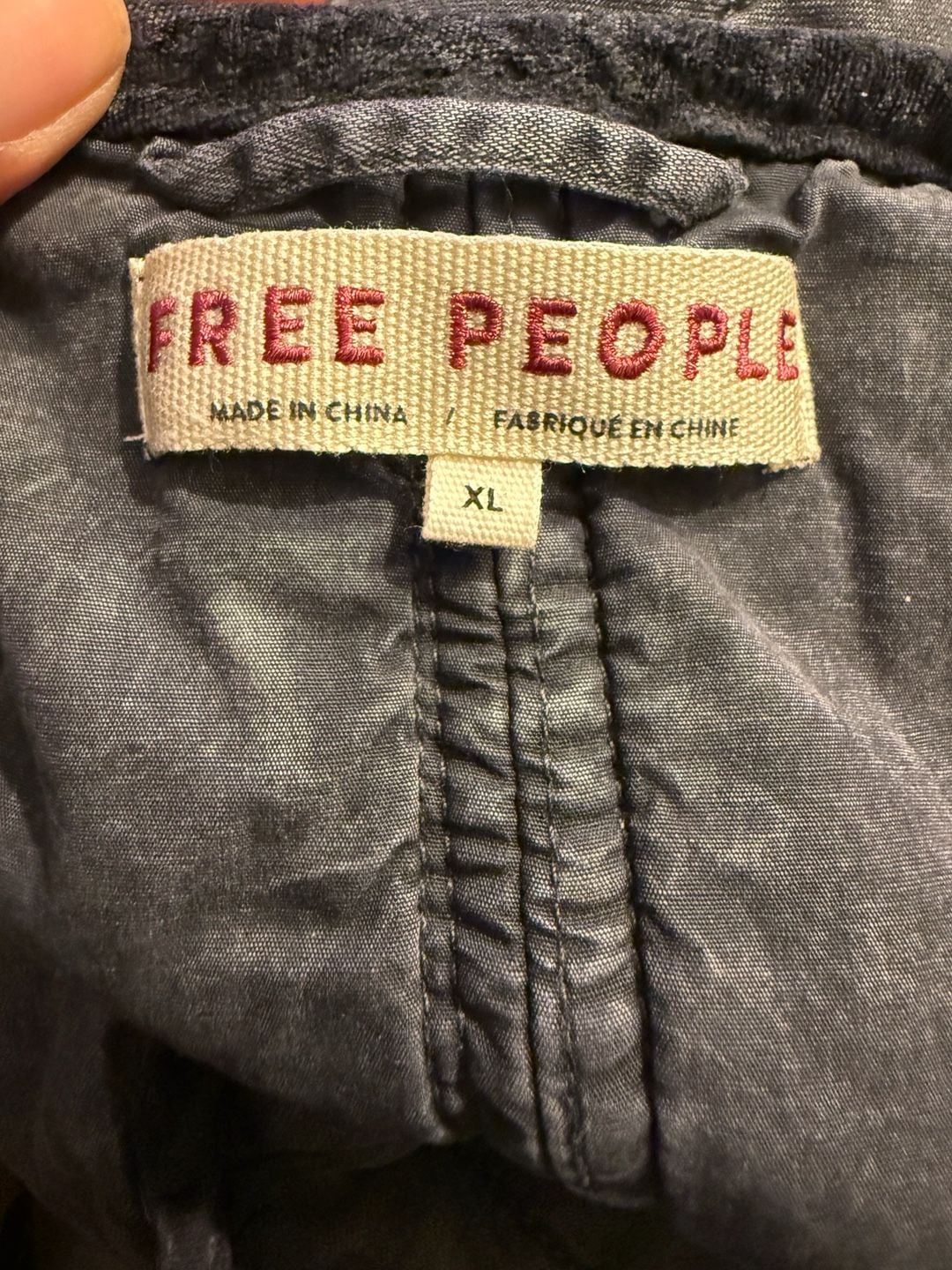 Free People Quilted Bomber Jacket Size XL Gray Cotton oversized fit 4