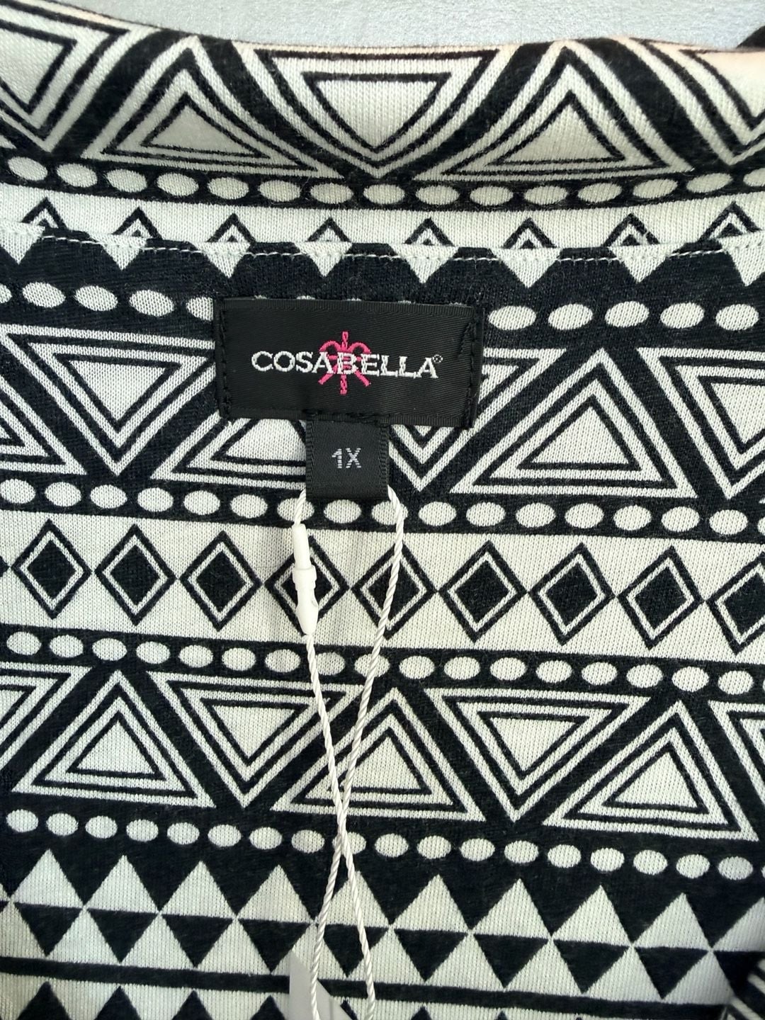 Cosabella Bella Comfort Long Sleeve Top And Boxer Set Size 1X Geo Black White 4