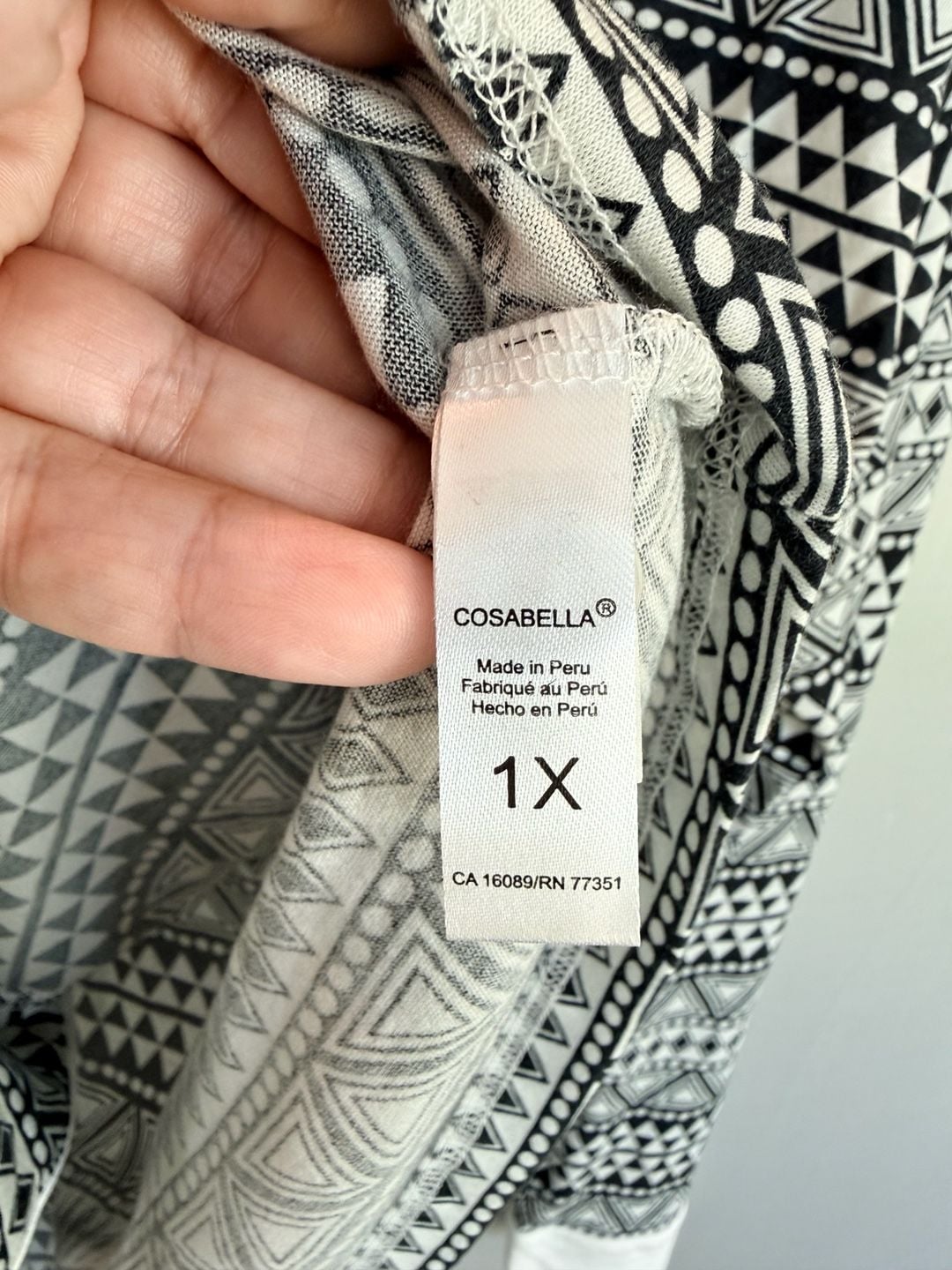 Cosabella Bella Comfort Long Sleeve Top And Boxer Set Size 1X Geo Black White 6