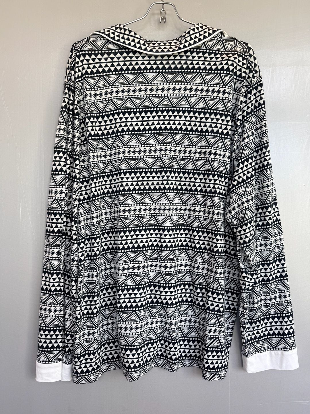 Cosabella Bella Comfort Long Sleeve Top And Boxer Set Size 1X Geo Black White 8
