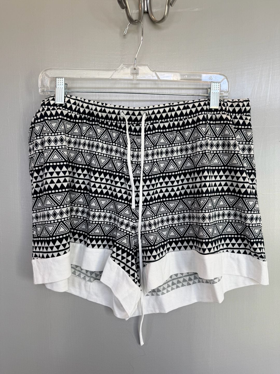 Cosabella Bella Comfort Long Sleeve Top And Boxer Set Size 1X Geo Black White 9
