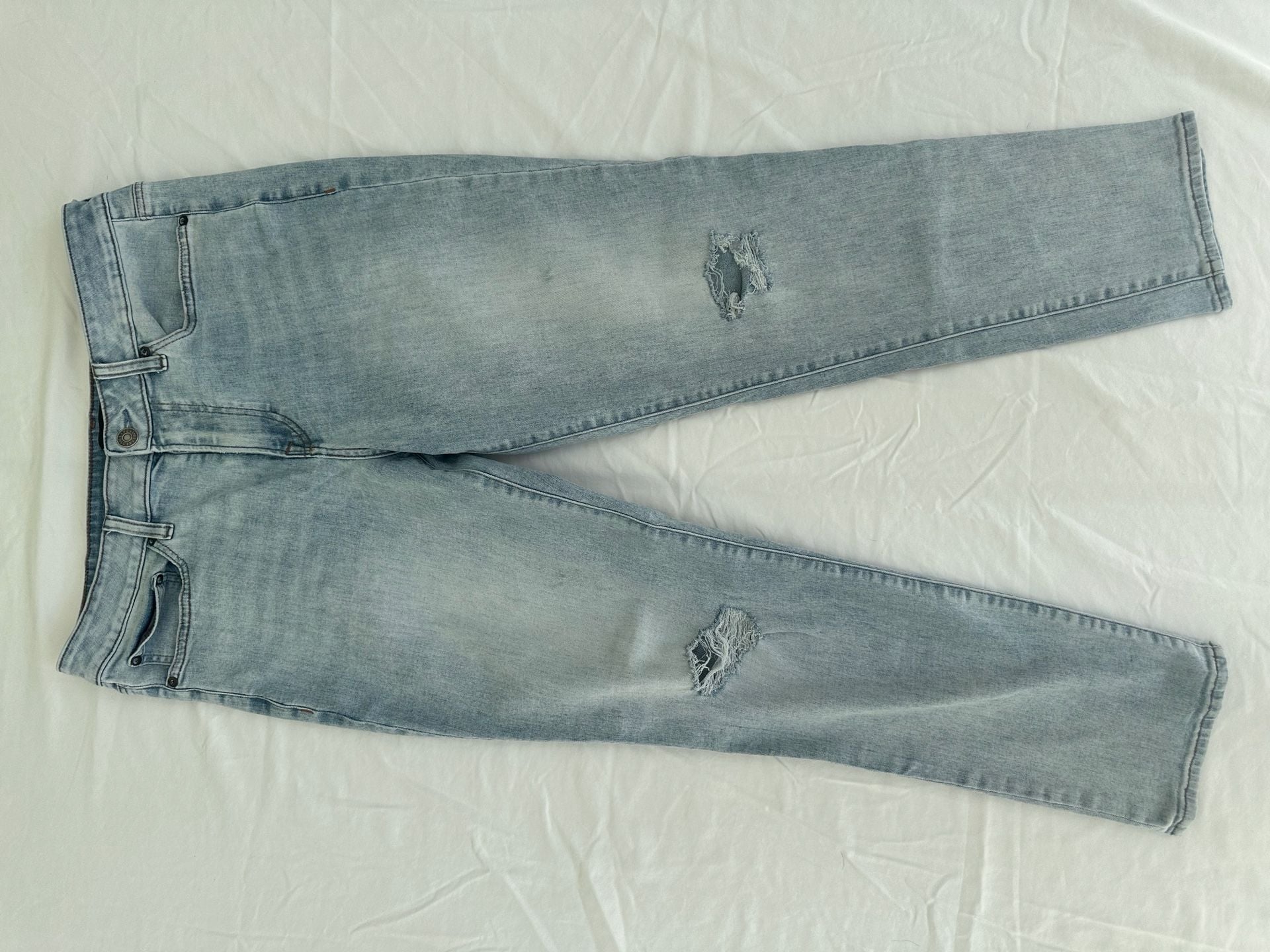 Express Straight Leg Light Wash Jeans 2