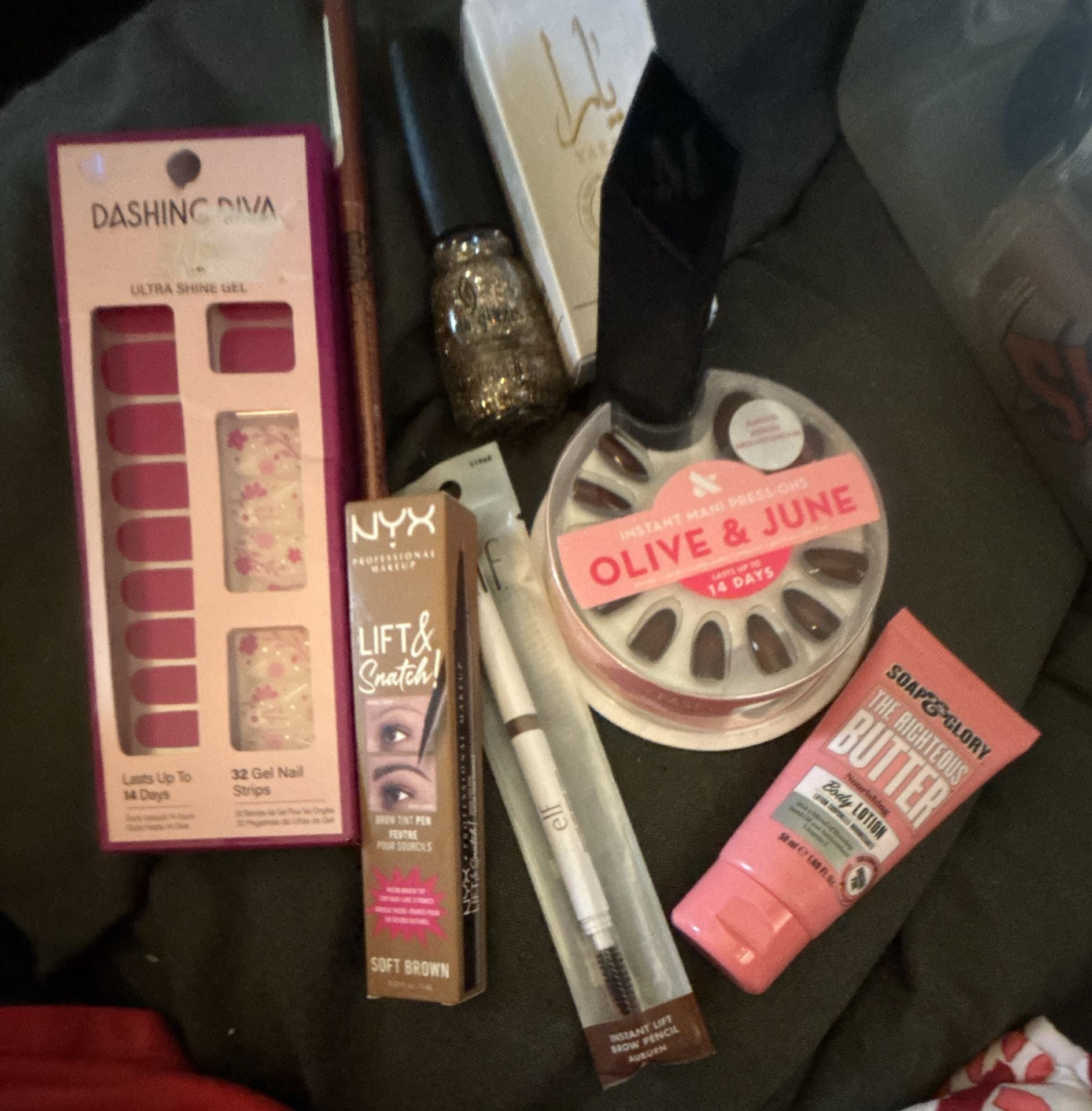 Beauty Bundle Makeup Nails, Polish, Eyeliner, Morphe Lipstick, Fragrance and brows 4