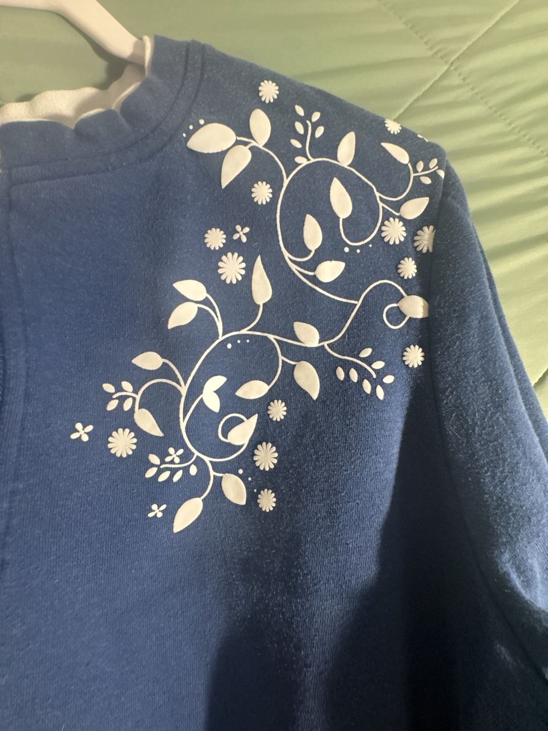 Blair Floral Zip Sweatshirt Size L Blue Layered Look 7