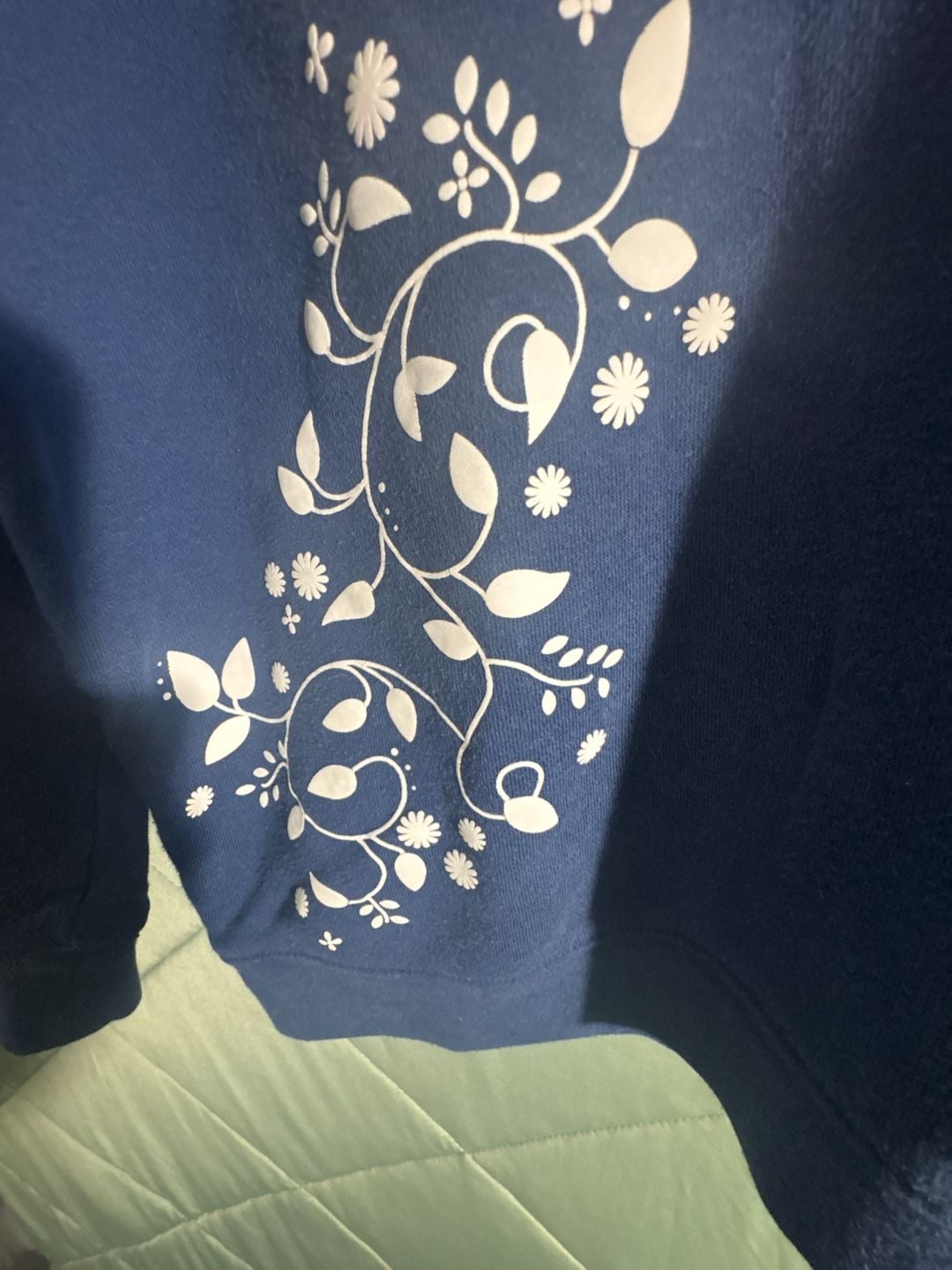 Blair Floral Zip Sweatshirt Size L Blue Layered Look 8