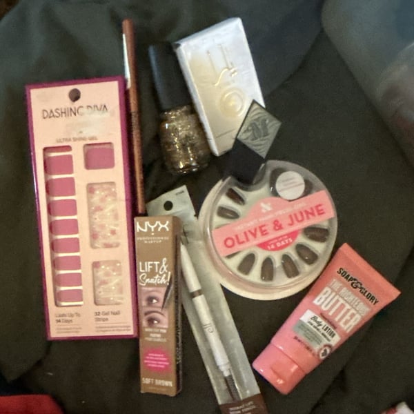 Beauty Bundle Makeup Nails, Polish, Eyeliner, Morphe Lipstick, Fragrance and brows