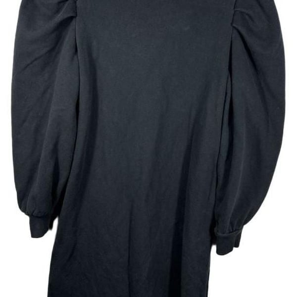 Prologue Puff Sleeve Sweatshirt Dress Size XS Black