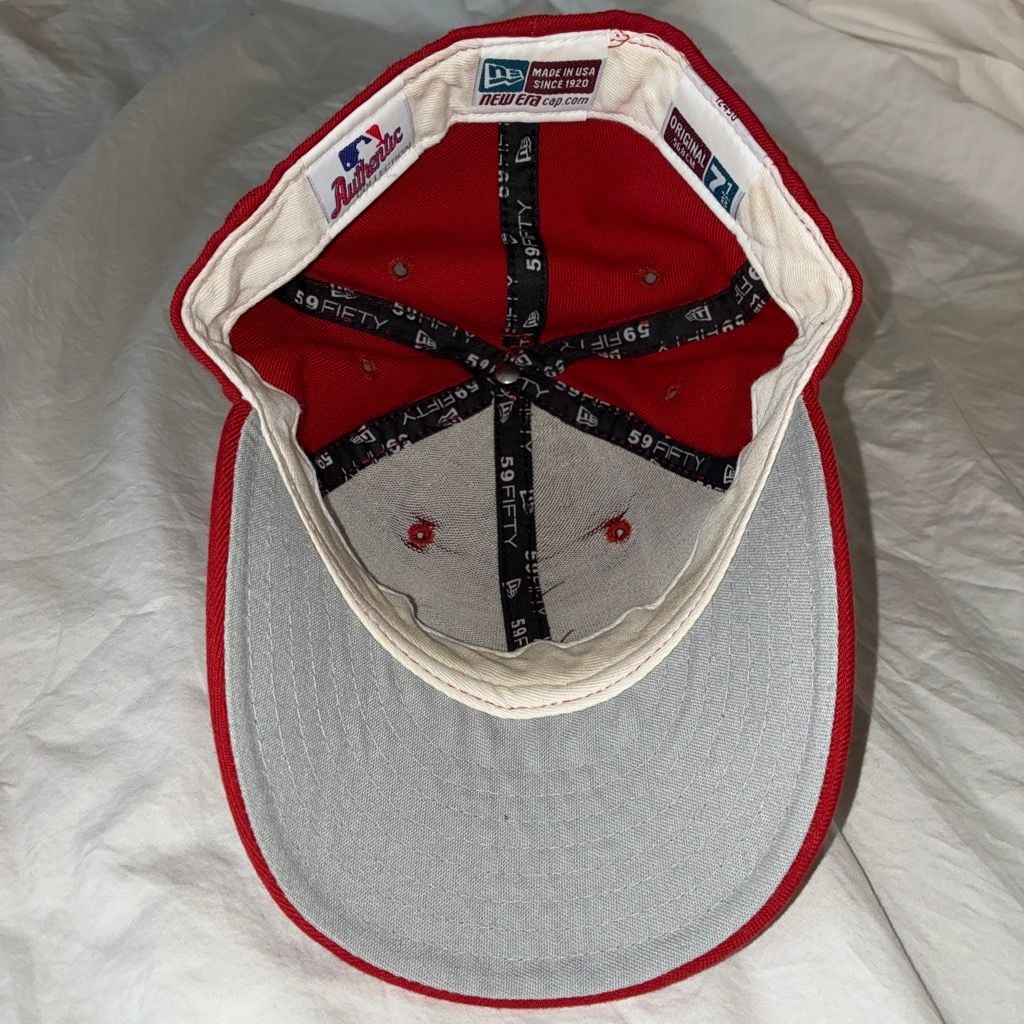 New Era Houston Astros 59FIFTY Hat Size 7 1/8 Red Wool MLB Fitted Cap 8