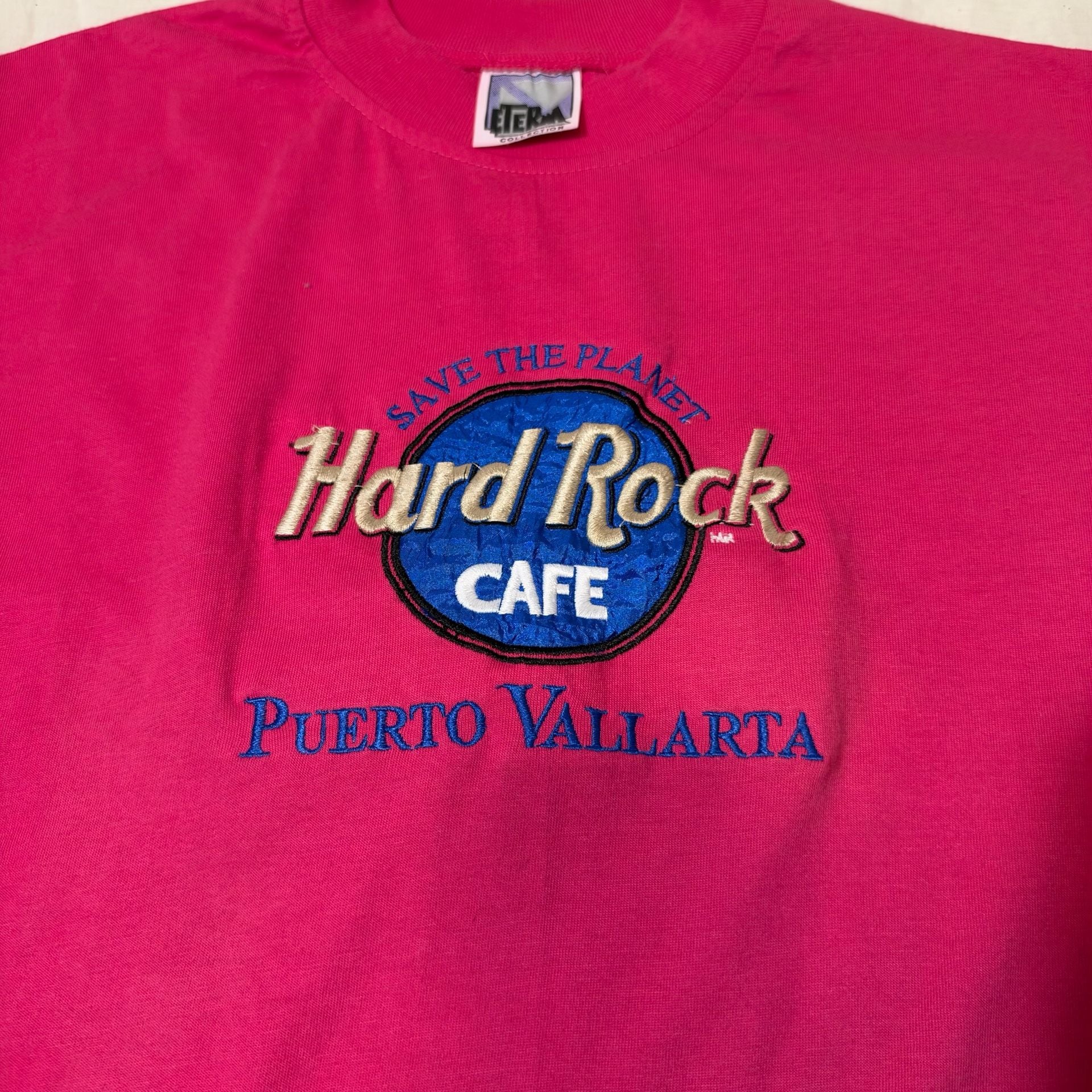 Men’s Hard Rock Cafe Puerto Vallarta T-Shirt Hot Pink size L 3